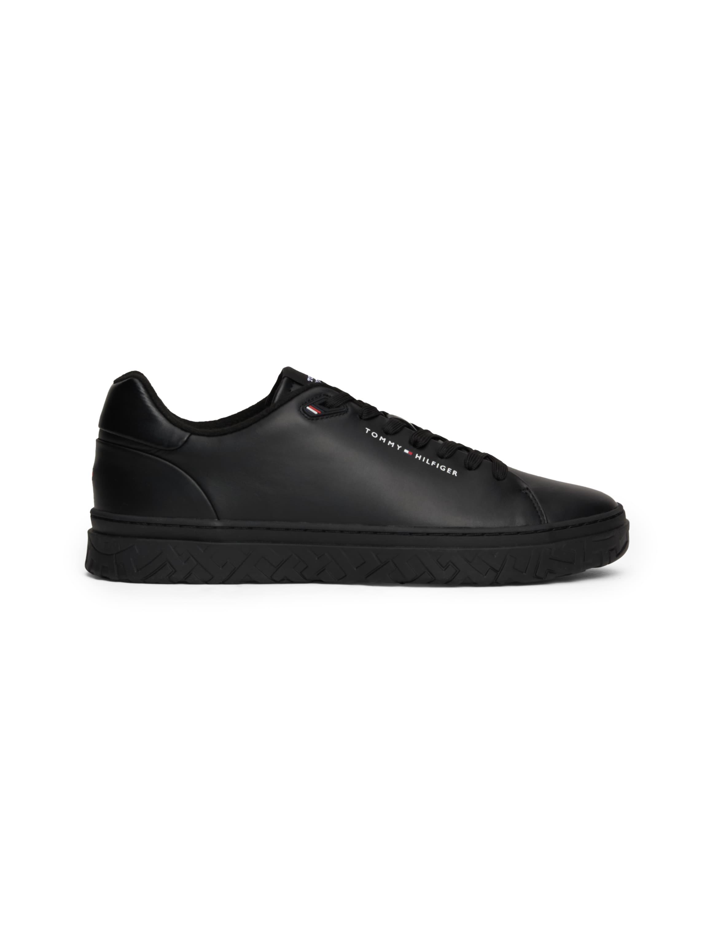 Tommy Hilfiger Sneaker »COURT THICK CUPSOLE LEATHER«, Plateau, Freizeitschuh, Halbschuh, Schnürschuh mit Logoschriftzug