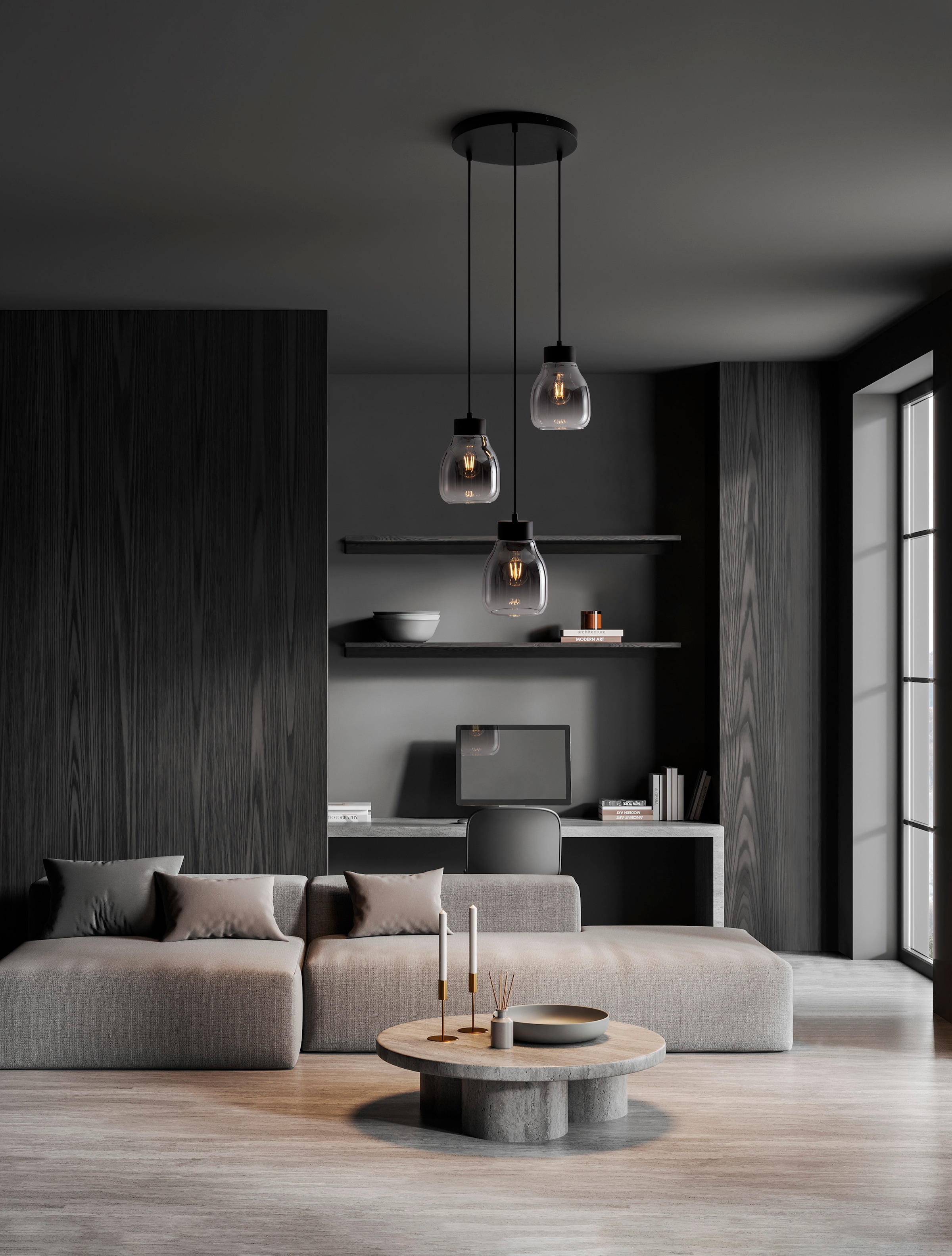Nova Luce Pendelleuchte »BLACU«, 3 flammig