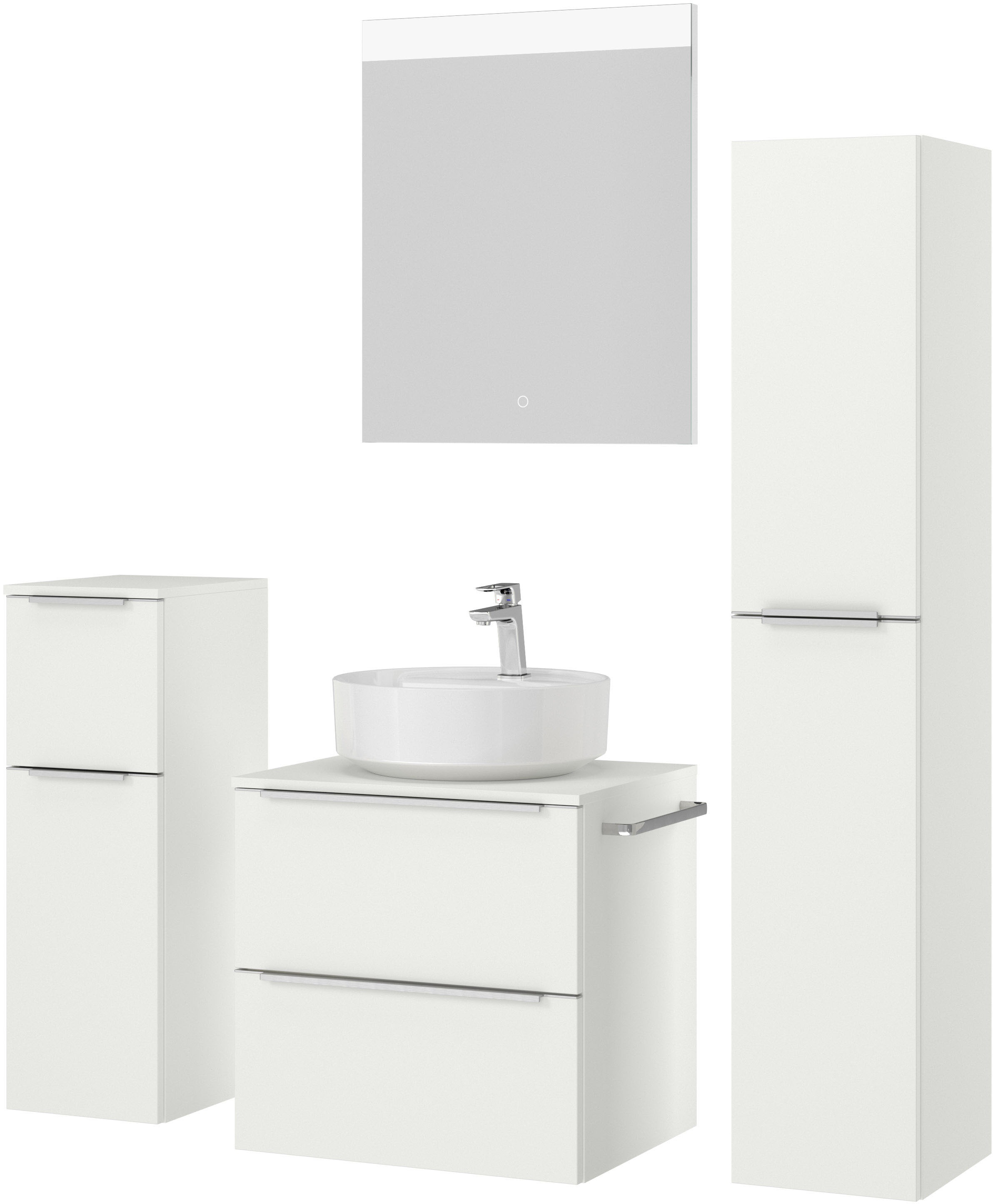 nobilia® Badmöbel-Set »Alvene« vormontiert, mit Soft-Close, 4 Stk. tlg.