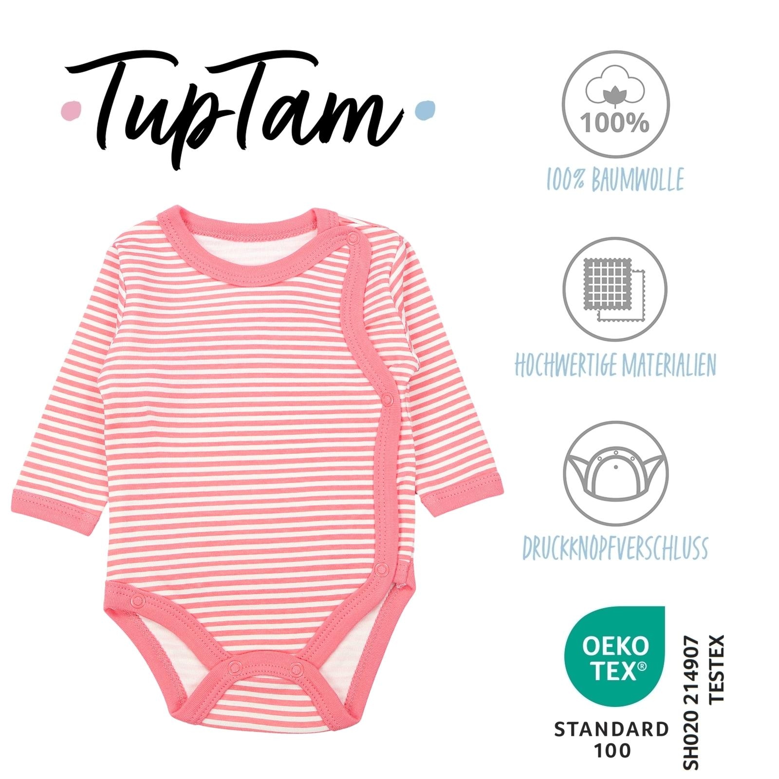 TupTam Langarmwickelbody »Wickelbody Unisex Baby Wickelbody Langarm 5er Set«