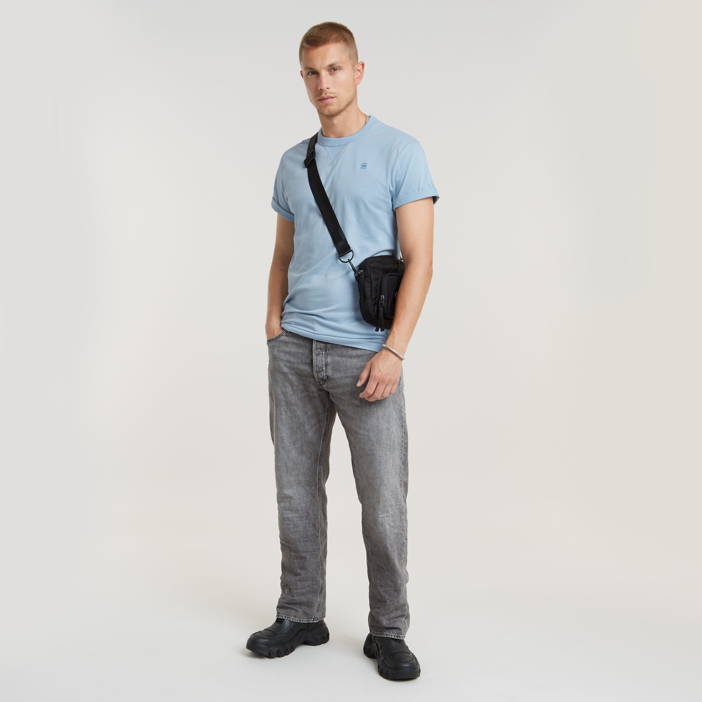 G-STAR T-Shirt »Nifous« Rundhals, mit Rippeinsatz