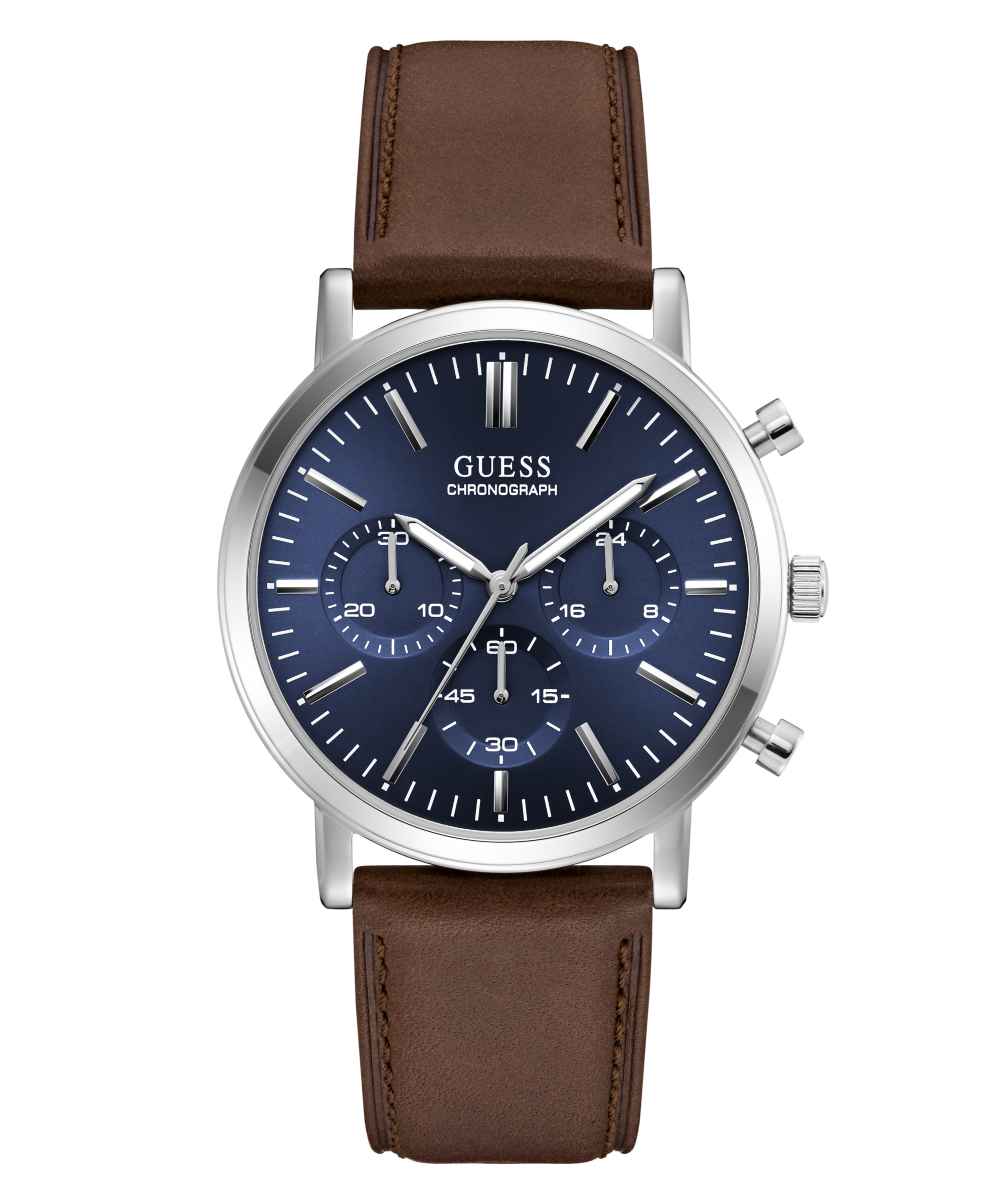 Guess Quarzuhr »CASSIAN« Armbanduhr, Herrenuhr, Lederarmband, analog