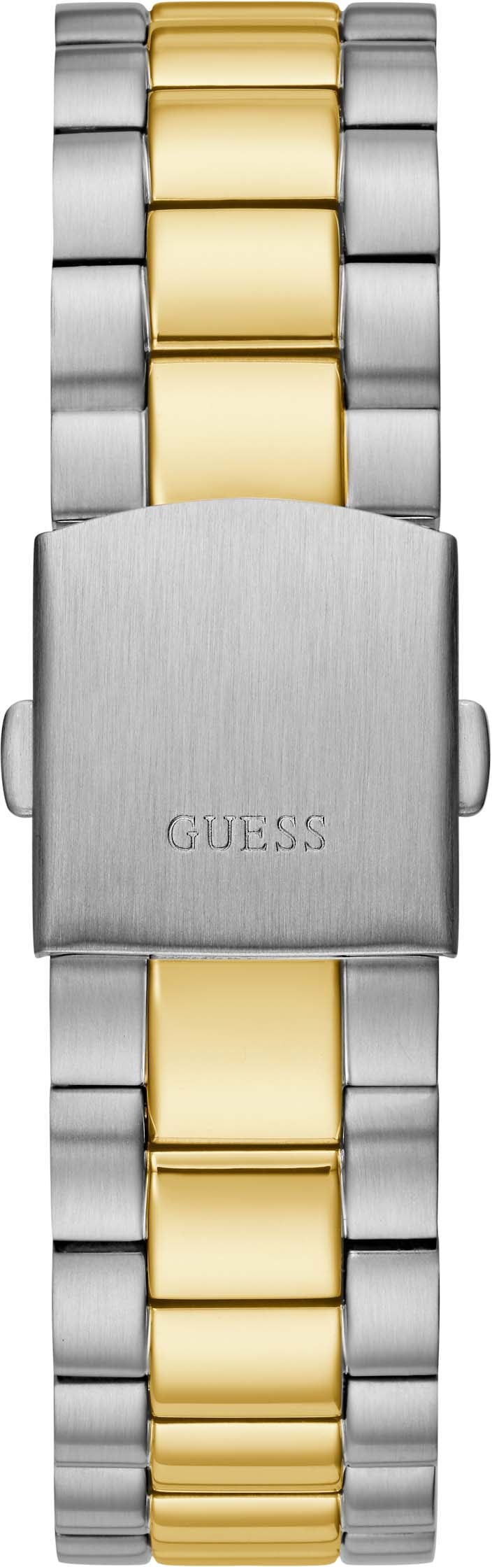 Guess Quarzuhr »CONNOISSEUR«, Armbanduhr, Herrenuhr, Datum, Wochentag, Edelstahlarmband