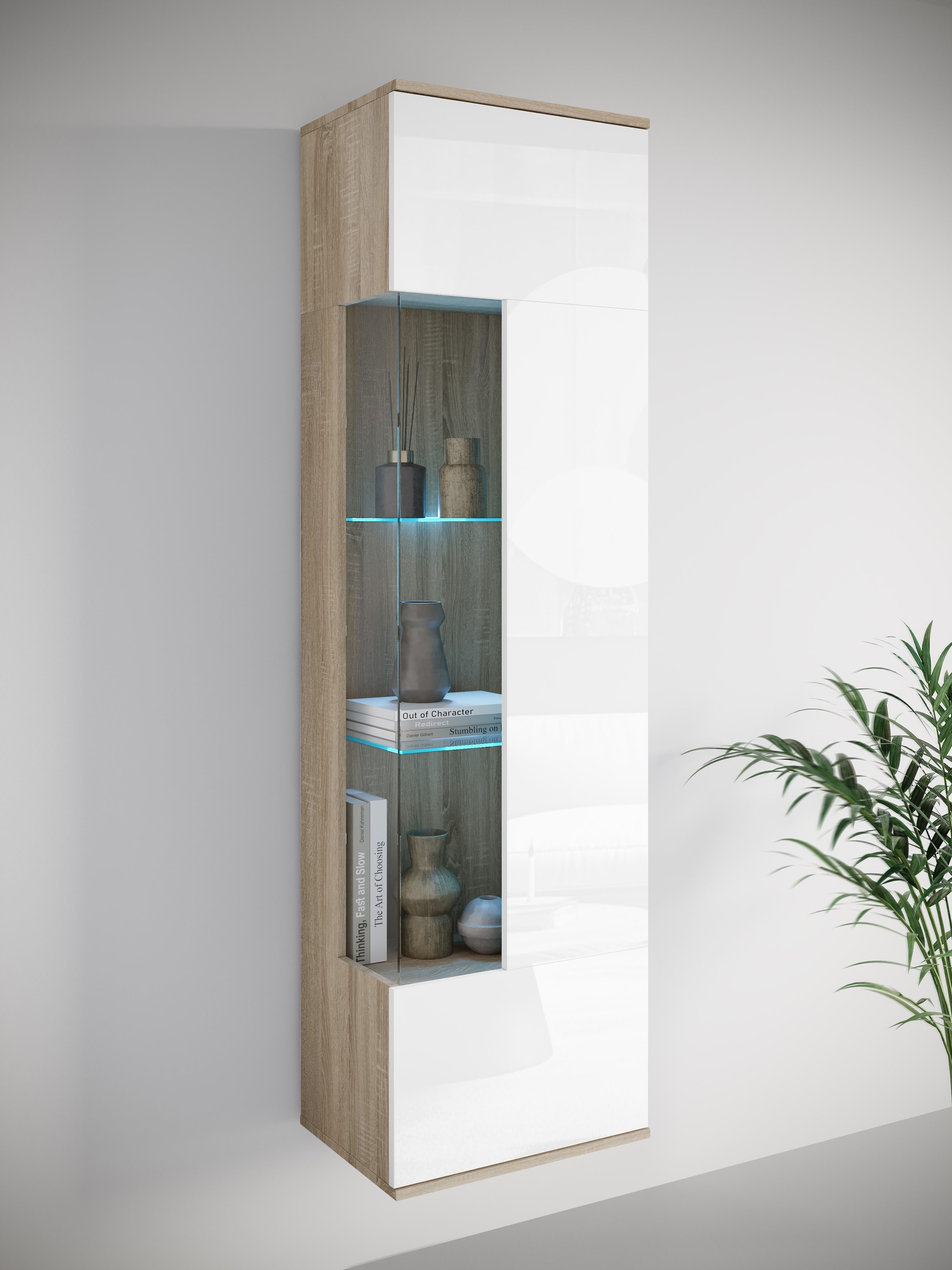 INOSIGN Vitrine »Kenia, stehend und hängend, Türanschlag wechselbar«, (1 St.), Vitrineschrank mit Glastüren 160 cm Höhe