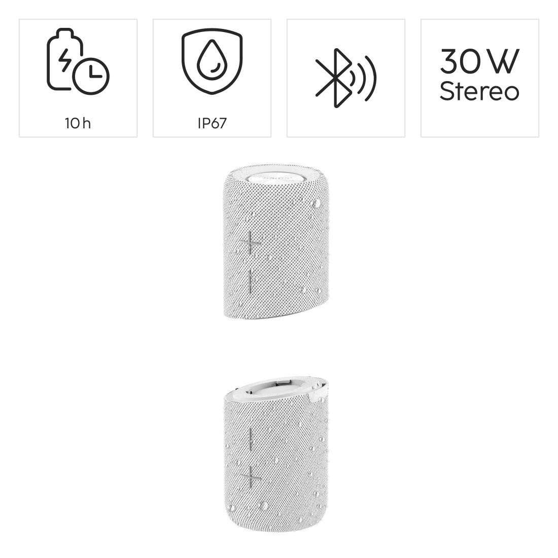 Hama Bluetooth-Lautsprecher »Bluetooth-Lautsprecher wasserdicht (2in1 teilbar, 30W, klein, mobil)«