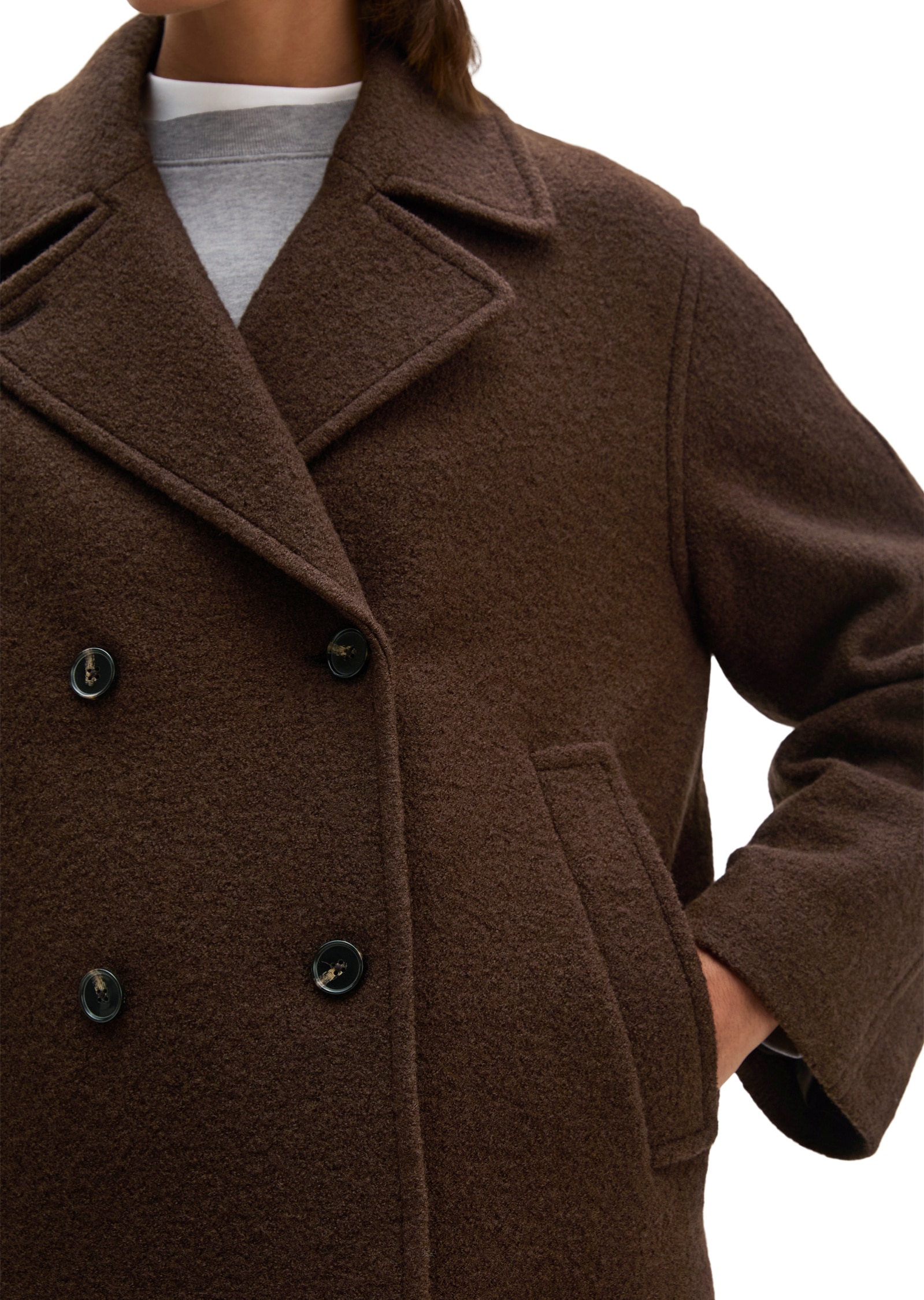 Marc O'Polo Outdoorjacke »aus italienischer Boild Wool« ohne Kapuze
