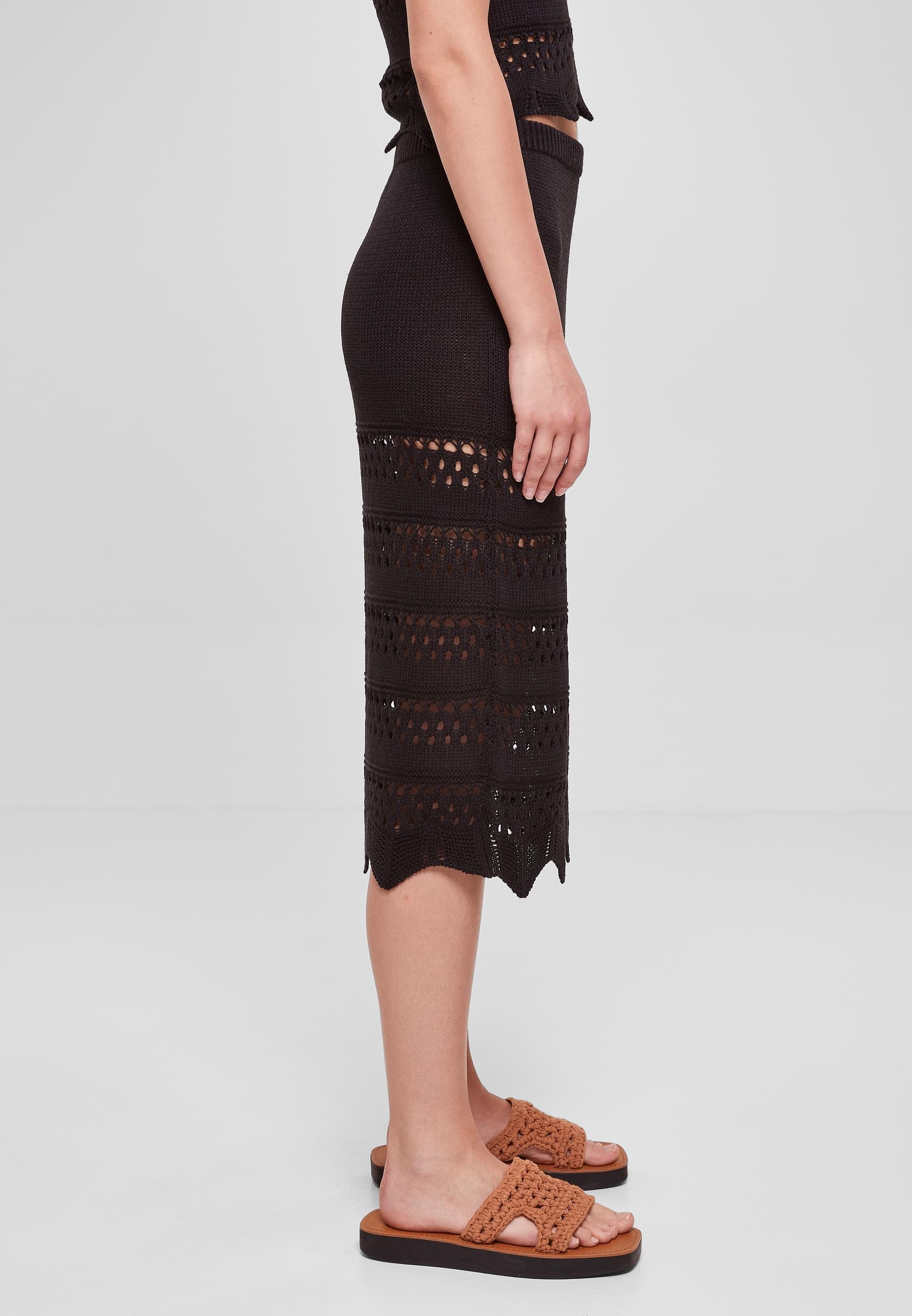 URBAN CLASSICS Sommerrock »Urban Classics Damen Ladies 3/4 Crochet Knit Skirt«, (1 tlg.)