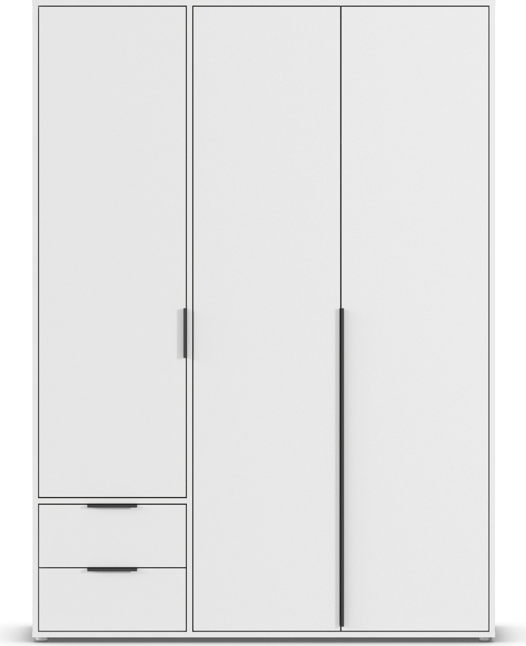 rauch Drehtürenschrank »Kleiderschrank Schrank Garderobe Wäscheschrank NAGATA viel Stauraum« in 3 verschiedenen Ausstattungen BASIC/CLASSIC/PREMIUM,  mit Schubladen sowie Stangengriffen TOPSELLER MADE IN GERMANY