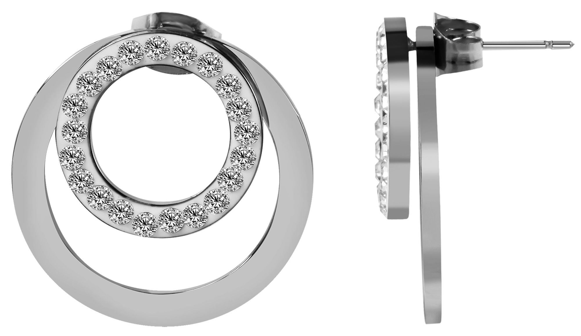 Adelia´s Paar Ohrhänger »Ohrringe – Ohrstecker aus Edelstahl mit Strass Steinchen« Eine schöne Geschenkidee für jeden Anlass