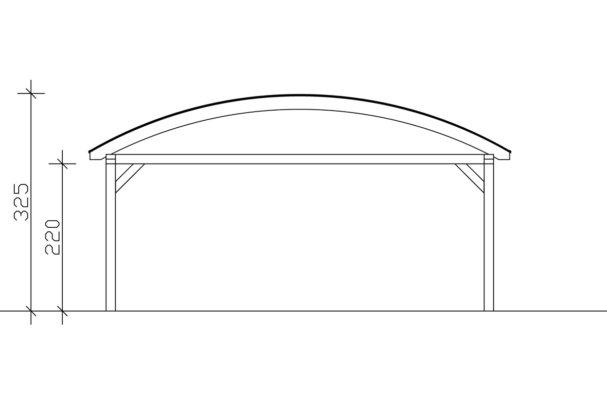 Skanholz Doppelcarport »Franken«, Leimholz-Nordisches Fichtenholz, 550 cm, braun