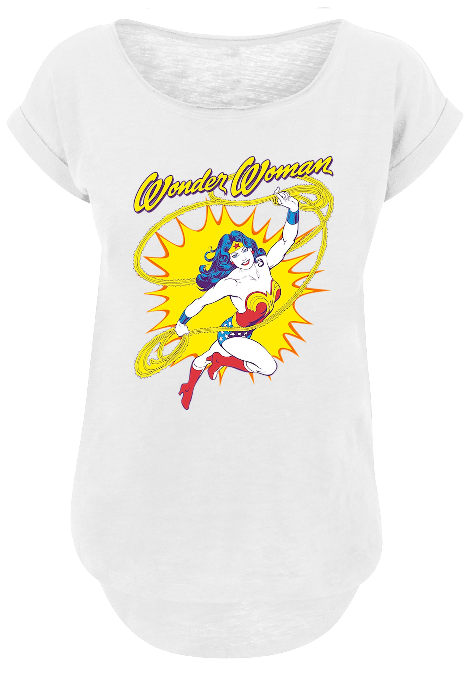 F4NT4STIC T-Shirt »DC Comics Wonder Woman Vintage Leap«, Damen,Premium Merch,Lang,Longshirt,Bedruckt