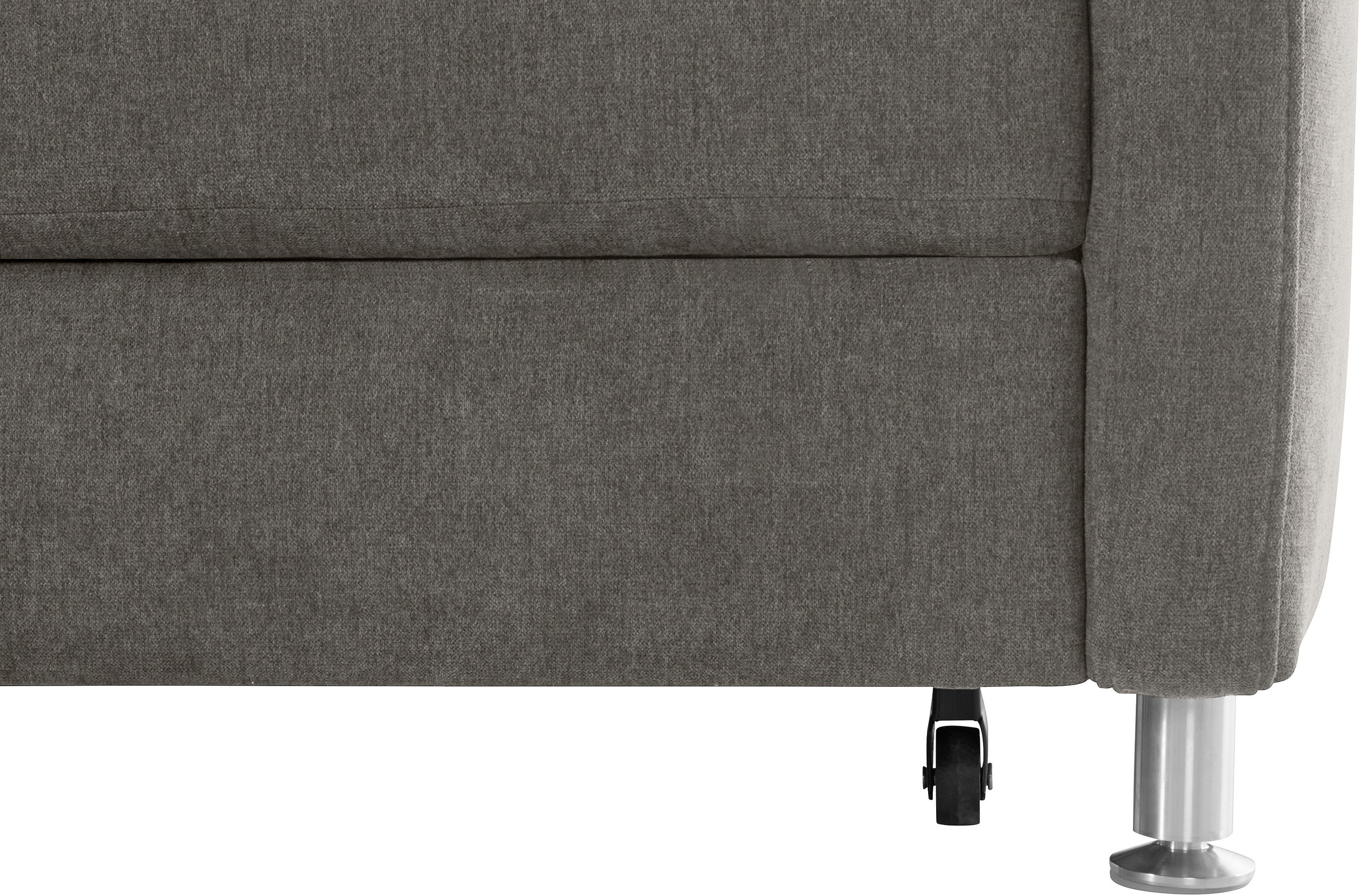 sit&more Ecksofa »Darwin L-Form«, inklusive Federkern, wahlweise mit Kopfteilverstellung, Bettfunktion
