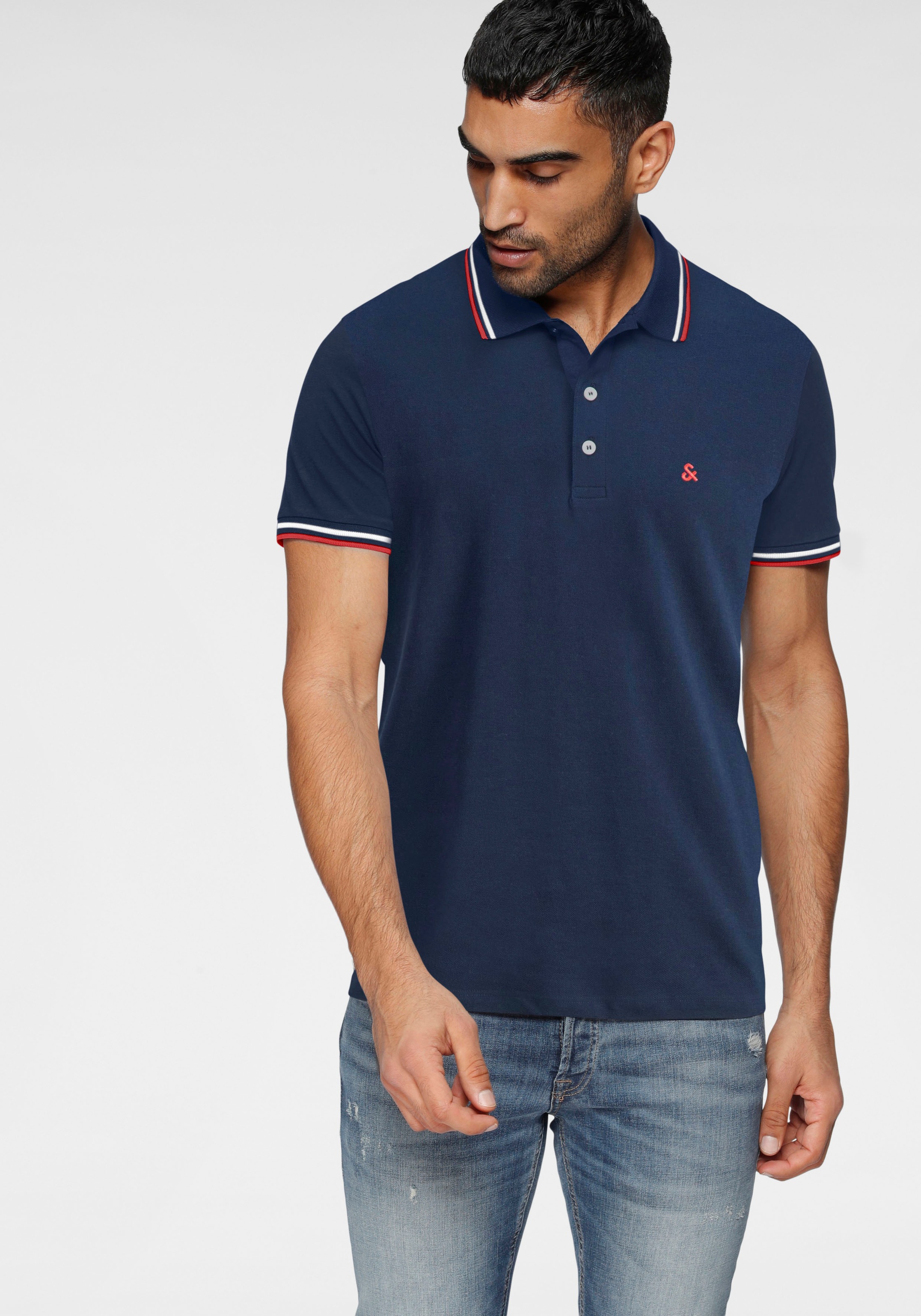 Thumbnail - Jack & Jones Poloshirt "JJEPAULOS Poloshirt mit klassischem Kragen und figurbetonter Form" Logostickerei, modisch, schma...