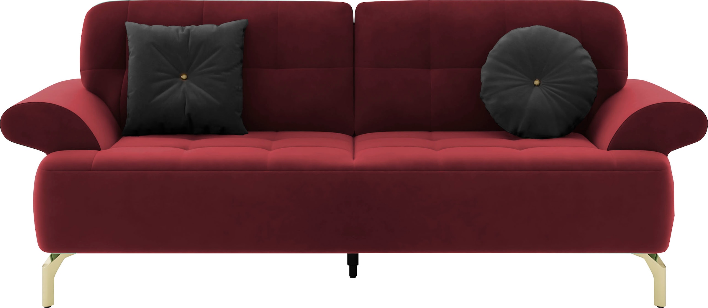 sit&more 2,5-Sitzer »Orient 1«, inkl. 2 Zierkissen mit Strass-Stein, goldfarbene Metallfüße