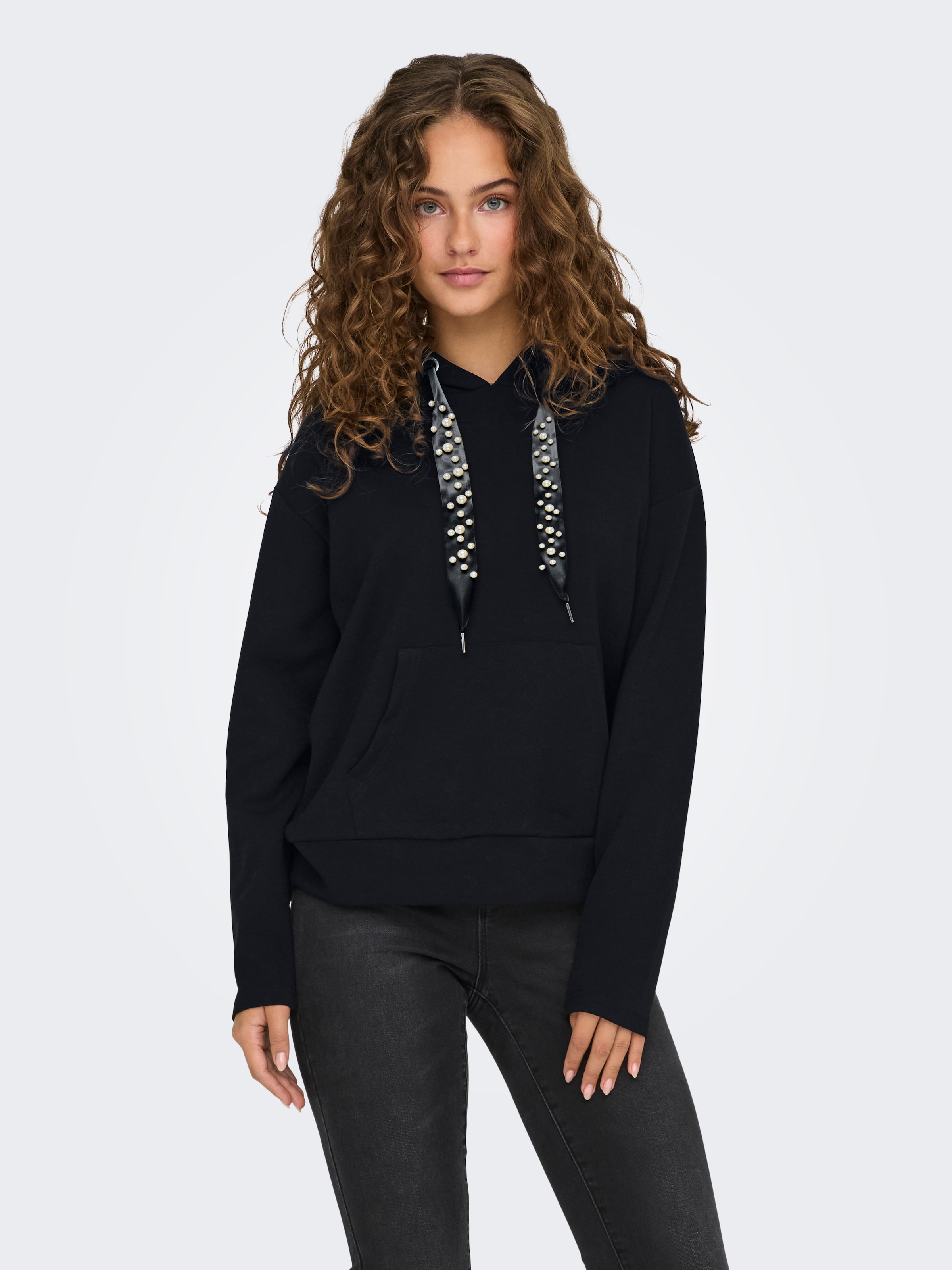 ONLY Kapuzensweatshirt "ONLFANCY L/S HOOD STRING SWT" günstig online kaufen