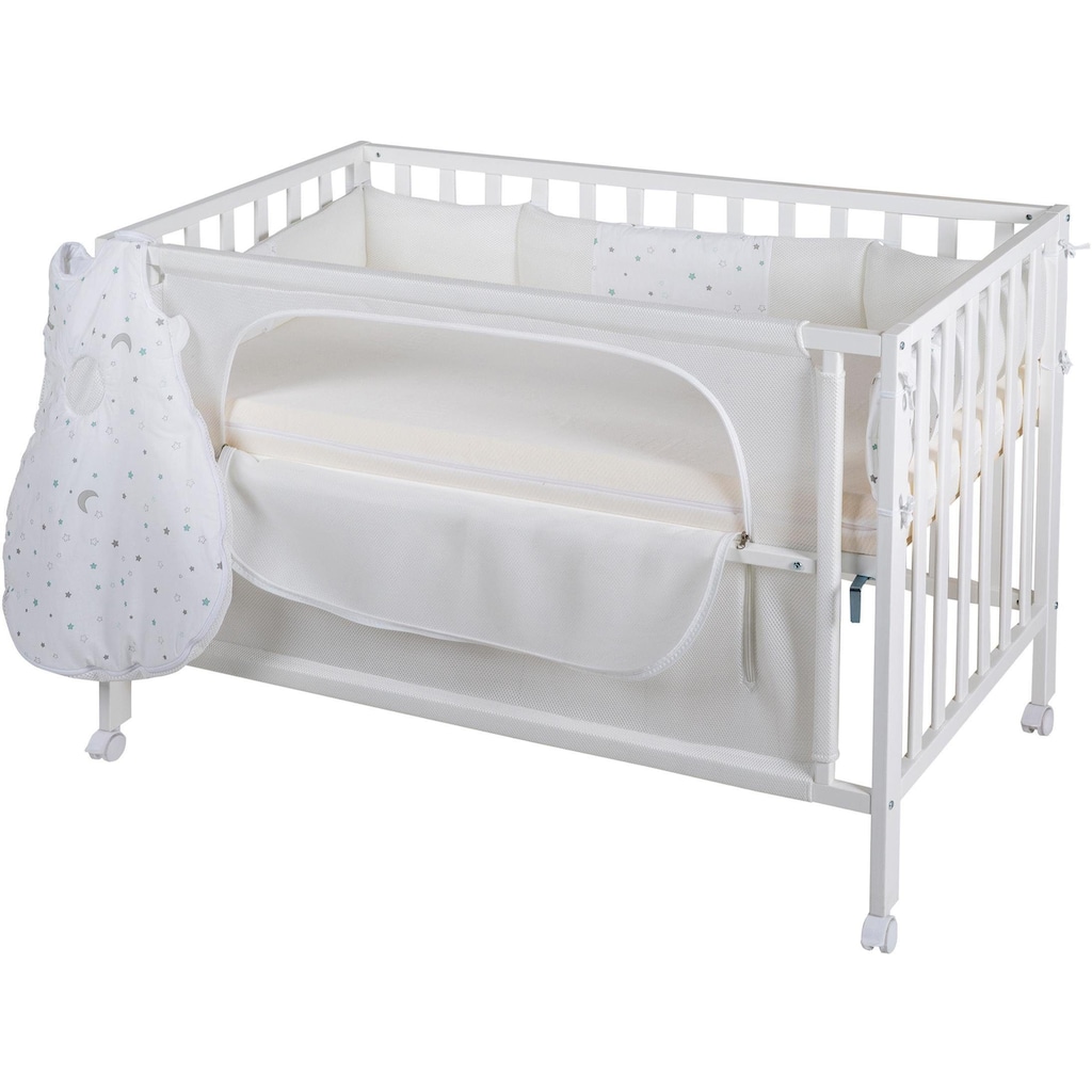 roba® Babybett »Room Bed, safe asleep®, Sternenzauber weiß«, (4 tlg.)