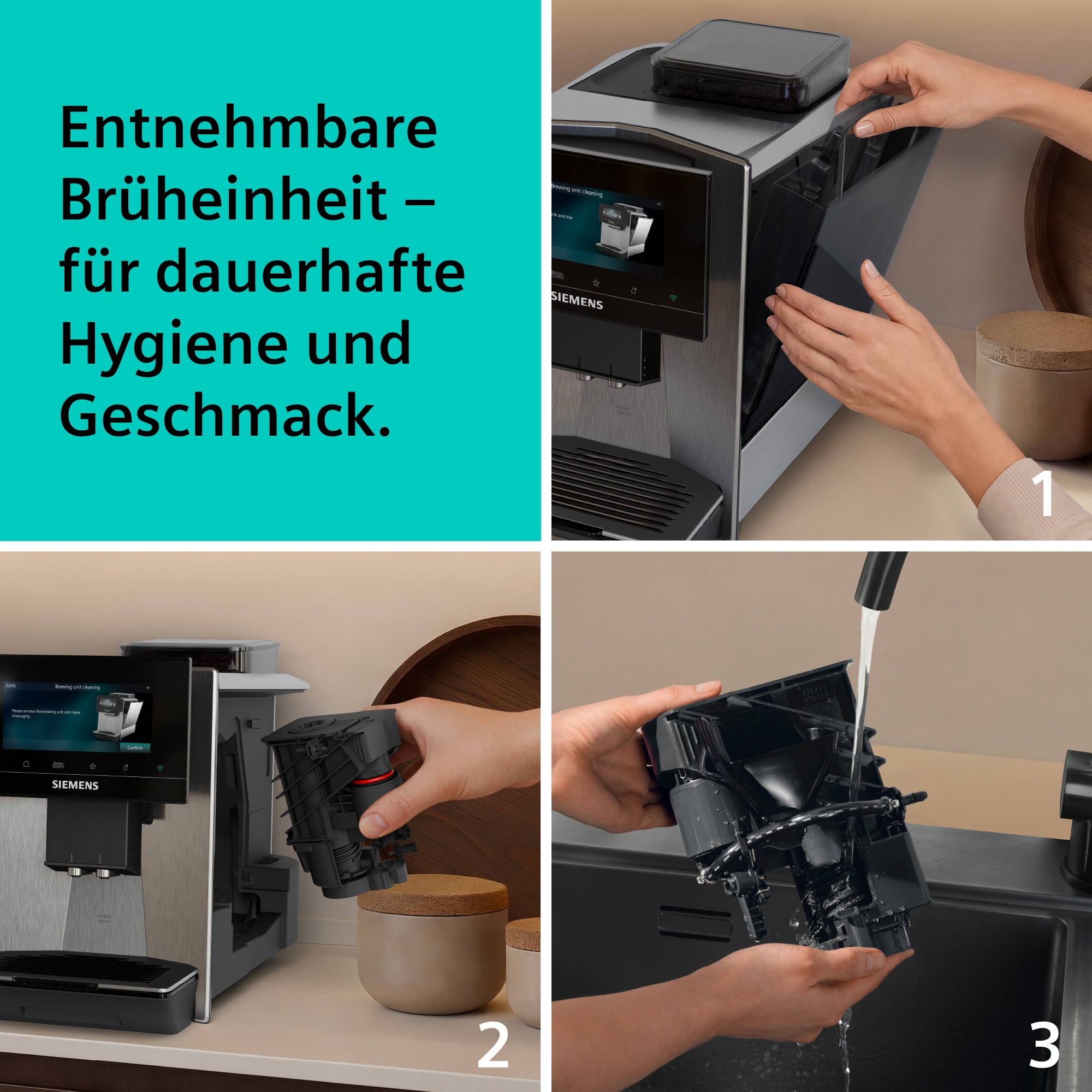 SIEMENS Kaffeevollautomat »TQ923E03« farbiges 6.8'' TFT-Display, individuelle Aromaeinstellung, Edelstahl