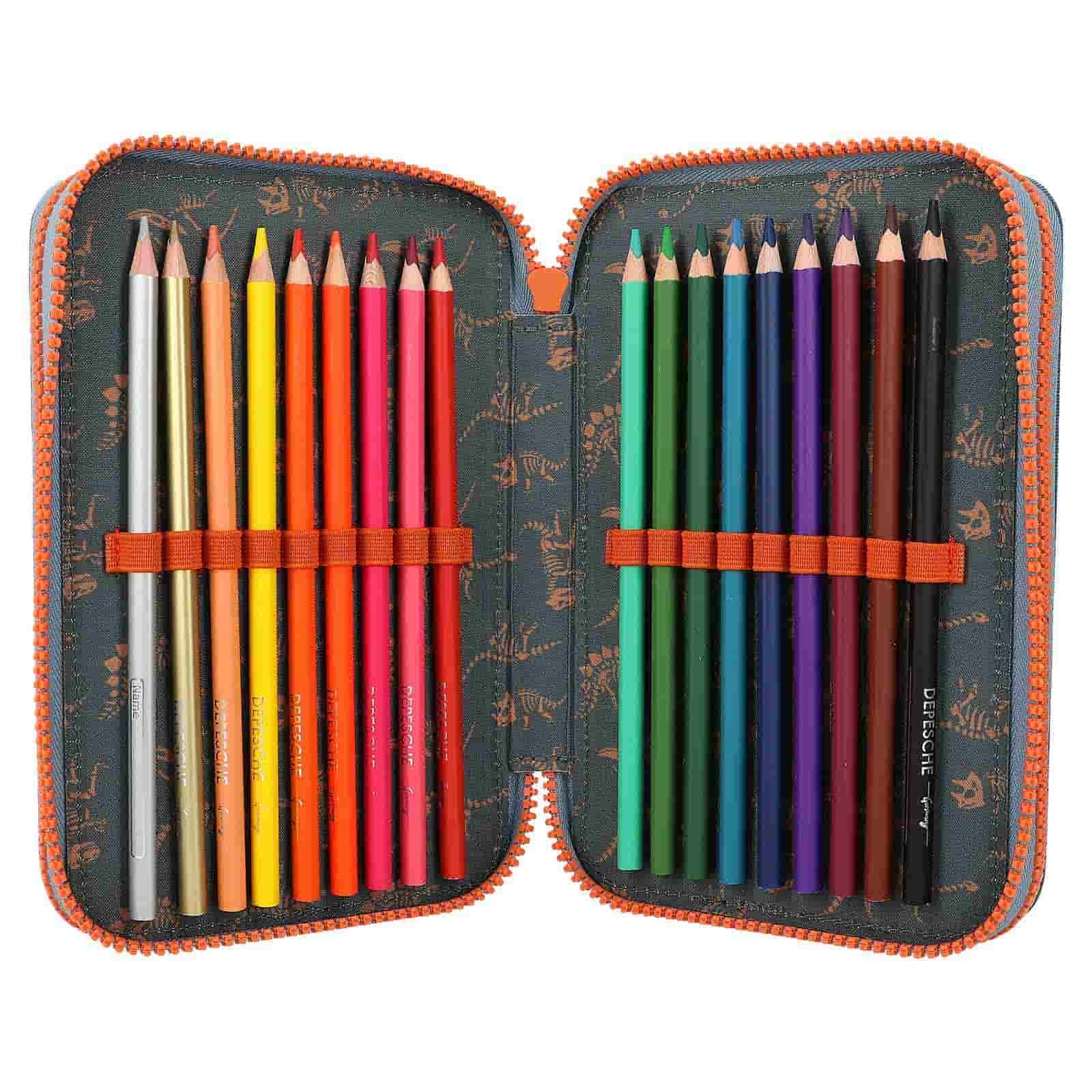 Depesche Buntstift »3-Fach Federtasche Roar Dino World 20 x 13 cm bunt«