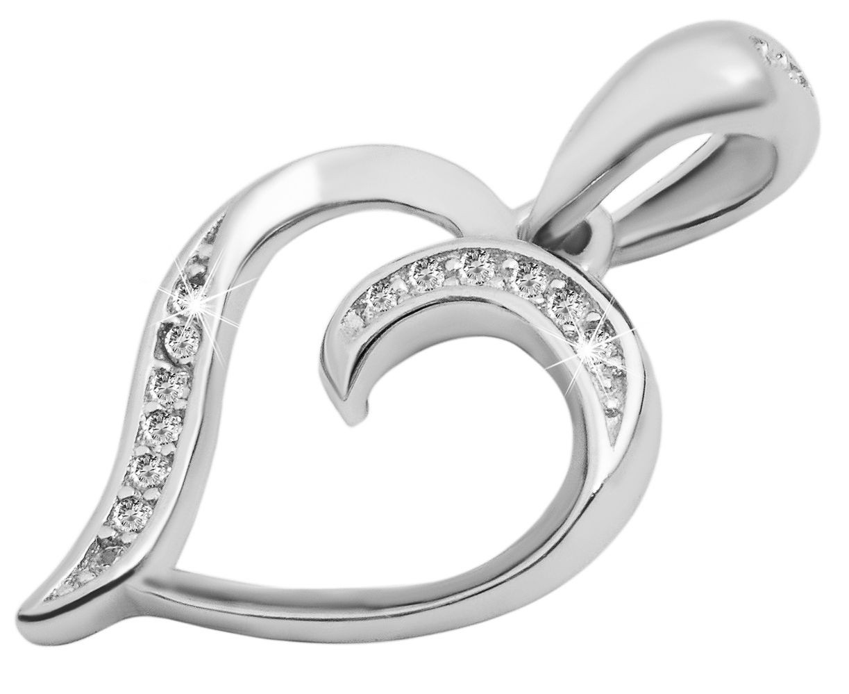 Adelia´s Kettenanhänger »Neuheit 2025 - stylischer Herz Anhänger aus 925 Sterling Silber«