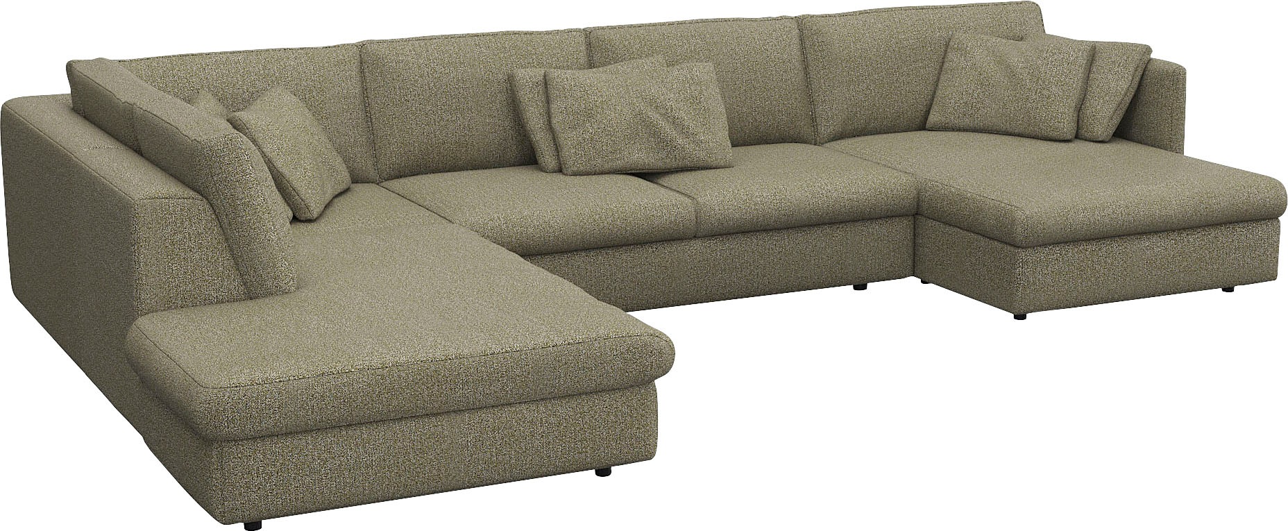FLEXLUX Wohnlandschaft »Lovane, u-Form, bequem und komfortabel«, Weich & anschmiegsam, große Sitztiefe auf Kaltschaum, Dekokissen inkl.