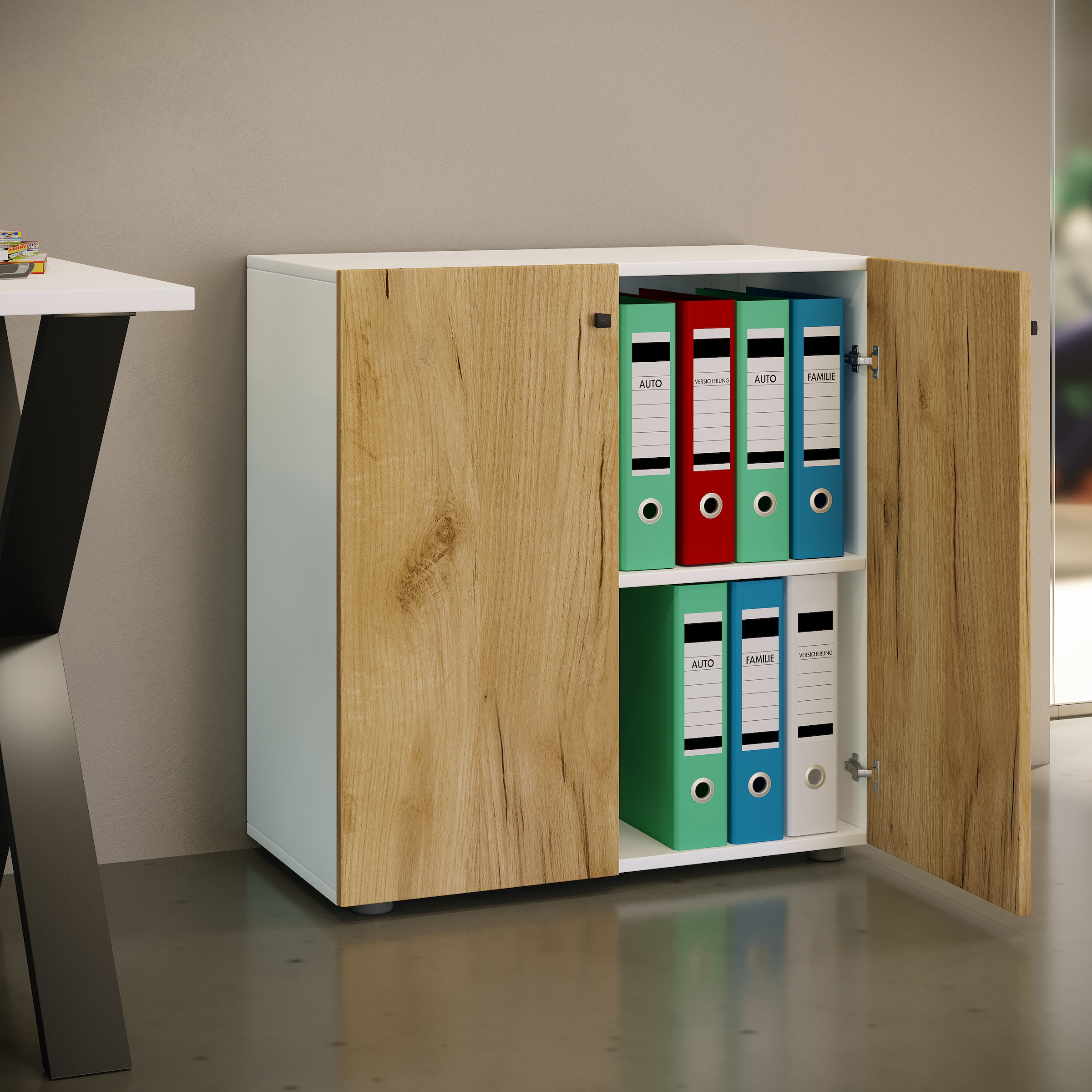 VCM Aktenschrank »Büroschrank Bücher Ordner Aktenschrank Lona 2fach«