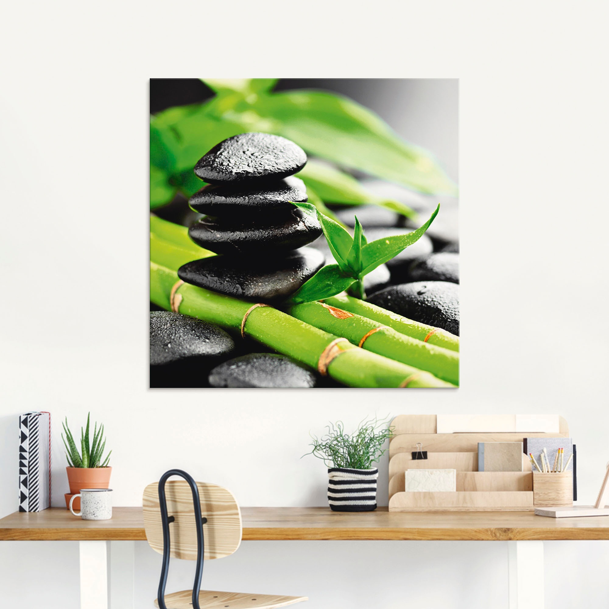 Lavasteine | Glasbild verschiedenen Artland BAUR »Wachstum - in (1 St.), kaufen Größen Zen, Bambus«,