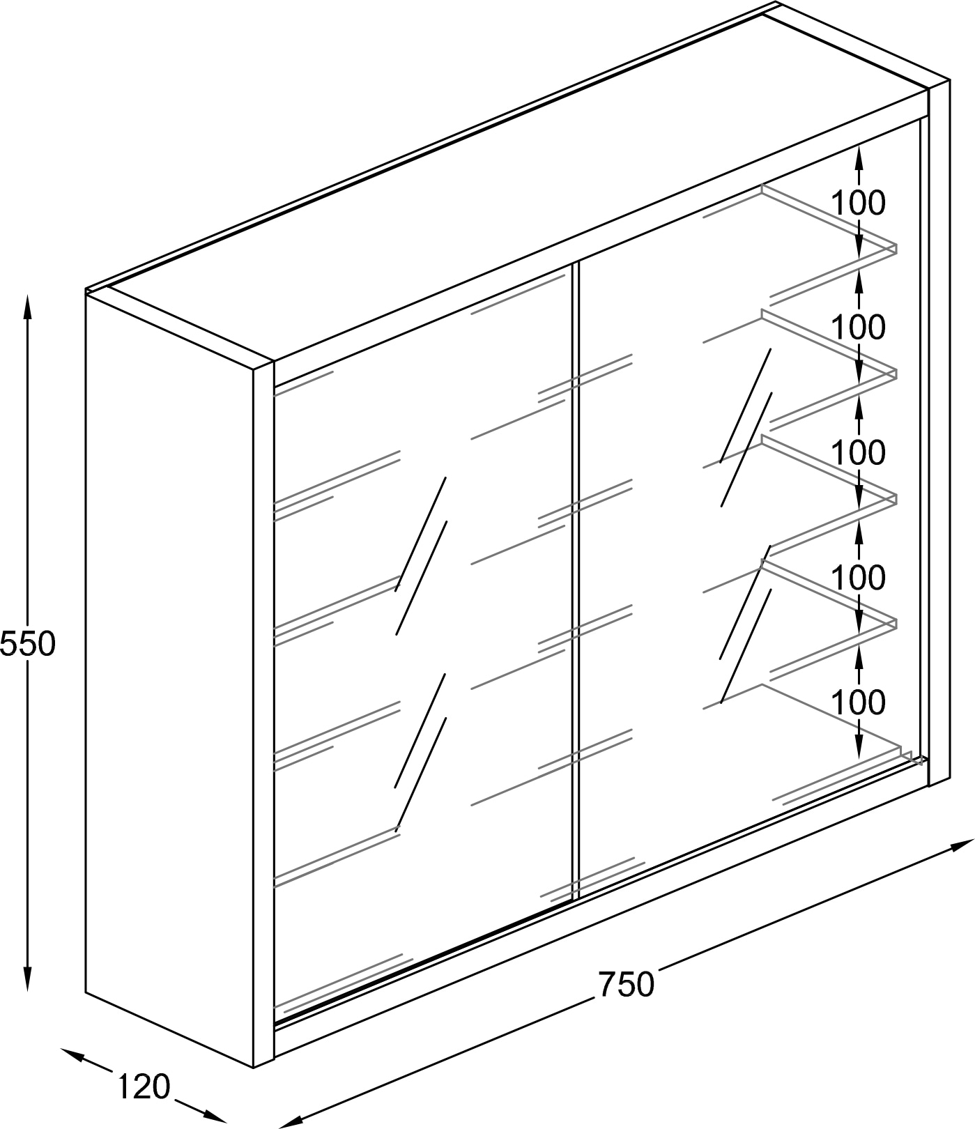 VCM Wandregal »Hängevitrine Wandvitrine Sammel Deko Drivalo L«