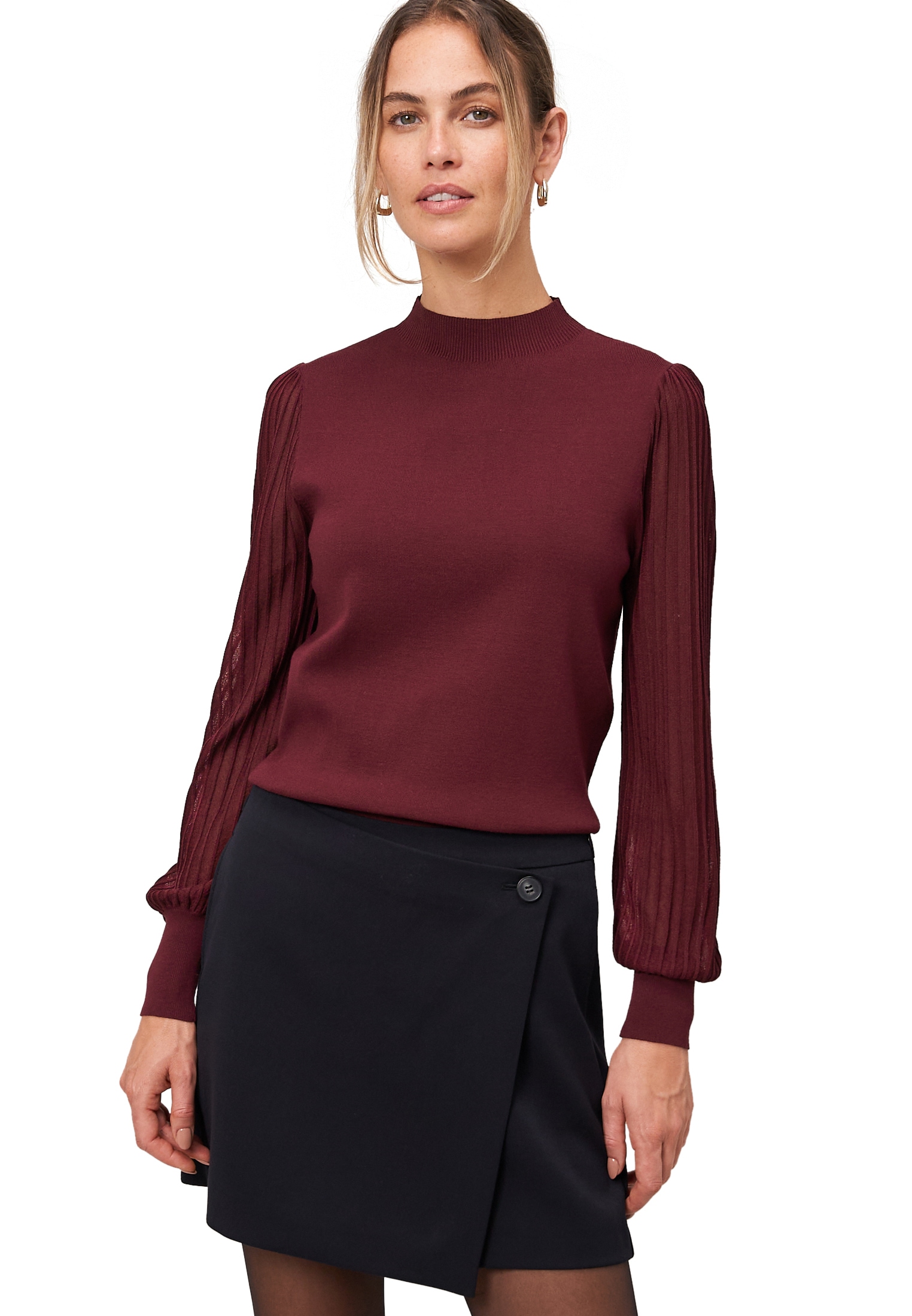 Zero Strickpullover "zero Damen Strickpullover mit transparenten Ärmeln", ( günstig online kaufen
