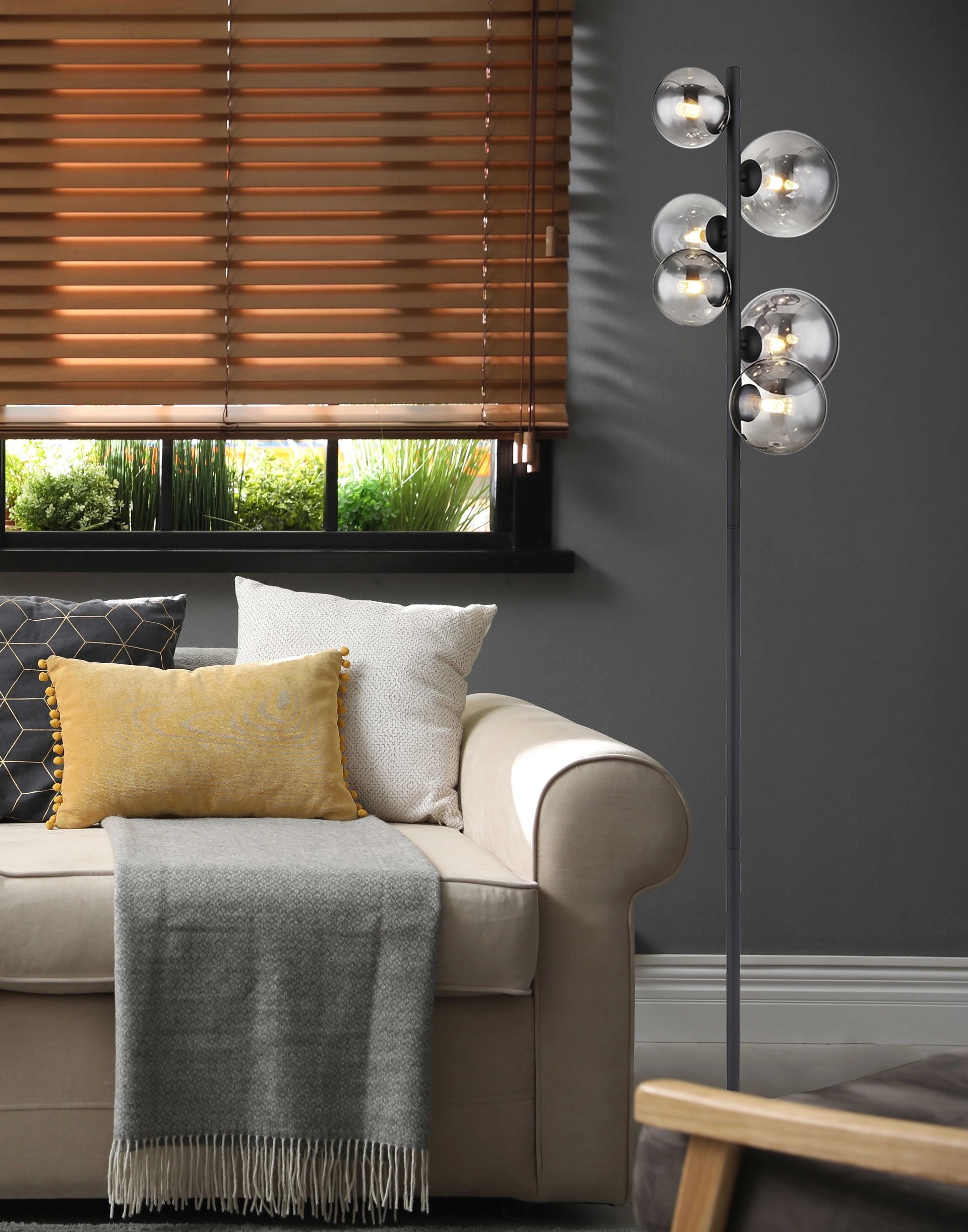 GLOBO LIGHTING LED Stehlampe »RIHA«, 6 flammig, Leuchtmittel G9 | LED fest integriert, ON/OFF Trittschalter