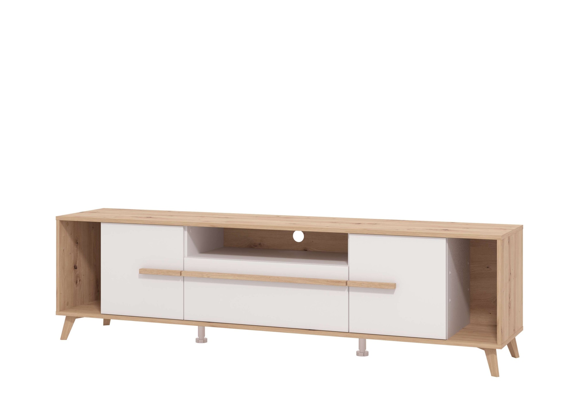 INOSIGN Lowboard »Orleans, TV-Lowboard, TV-Schrank, TV-Ständer, Breite 190 cm«, Kommode, Opaque Weiß/Artisan Eiche Dekor,modernes und elegantes Design