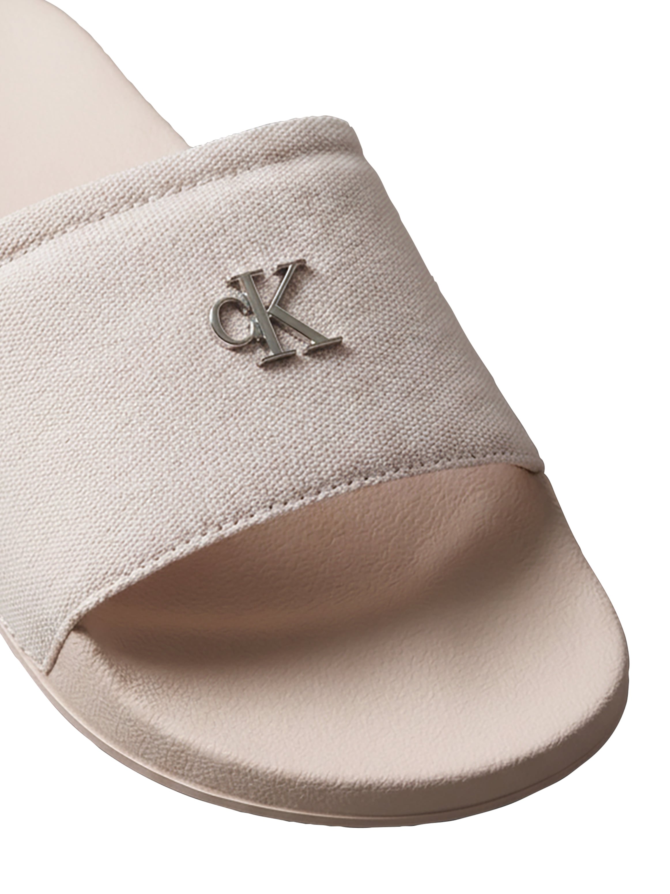 Calvin Klein Pantolette »ESS SLIDE CANVAS HDW«  Strandschuh, Badeschuh, Flat mit Logo
