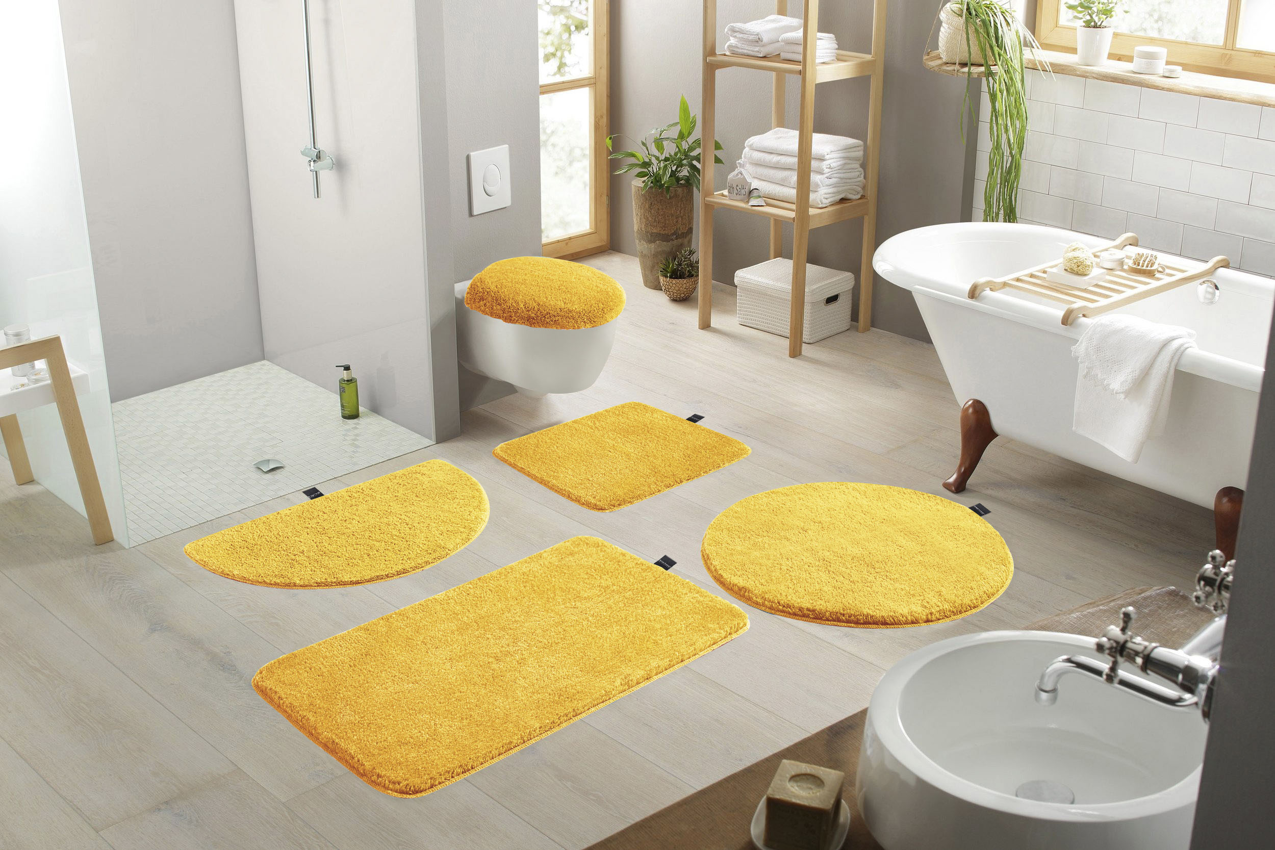 Bruno Banani "Lana, Standard & Premium Qualität, 25 mm oder 30 mm Höhe" rutschhemmend beschichtet fußbodenheizungsgeeignet schnell trocknend strapazierfähig Badteppich, Badematten, unifarben, auch als 3 teiliges Set & rund