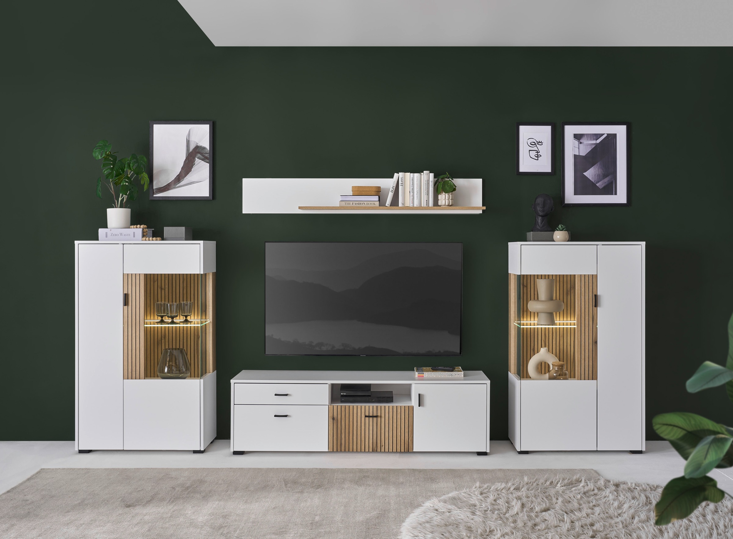 Home affaire Wohnwand "Hudson, moderne Anbauwand, Wohnzimmer-Set, Kompletts günstig online kaufen