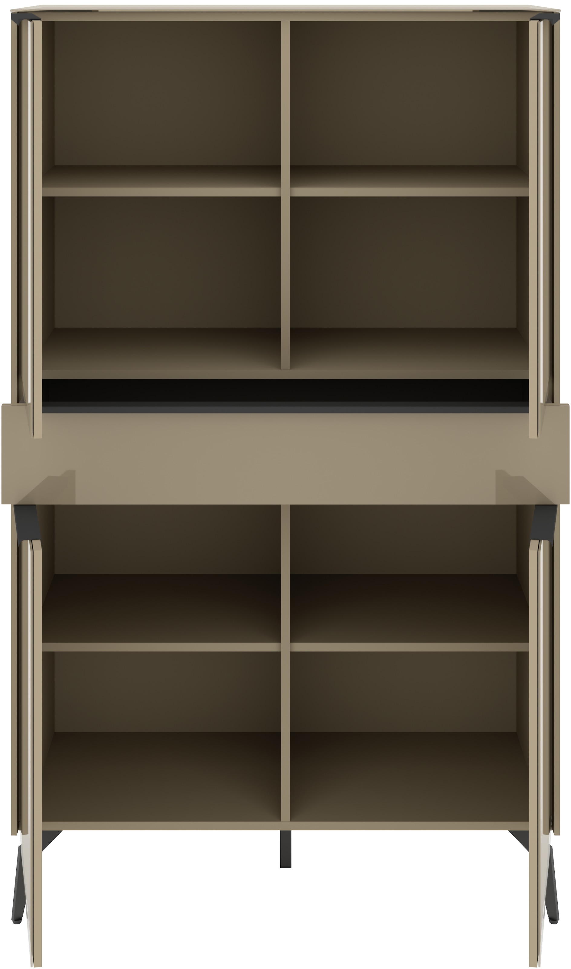 set one by Musterring Highboard »Reno« 1 Stk. tlg. Mit Winkelfuß in diversen Farben, 155 cm Höhe & Farbauswahl