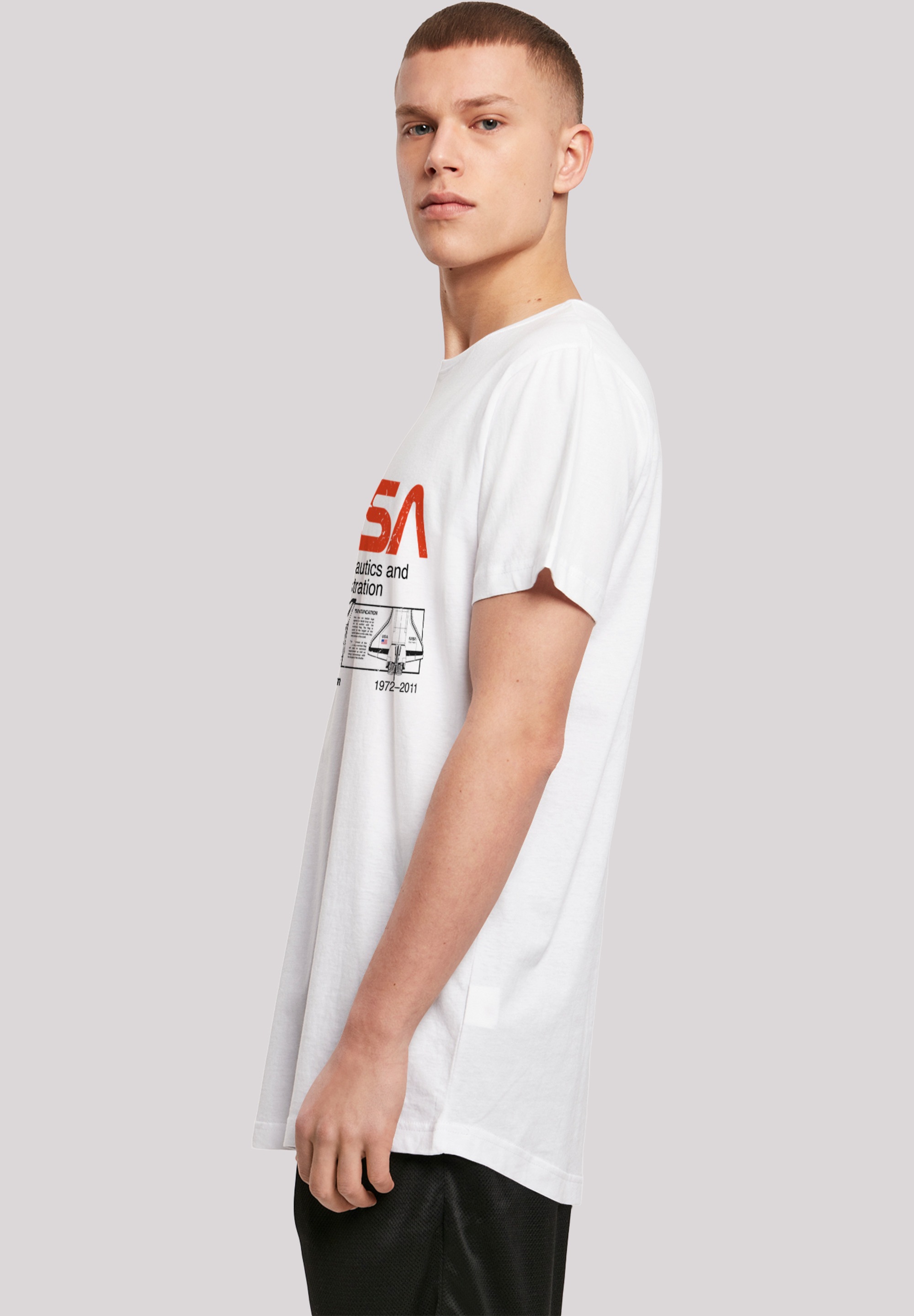 F4NT4STIC T-Shirt »NASA Classic Space Shuttle White«, Herren,Premium Merch,Lang,Longshirt,Bedruckt