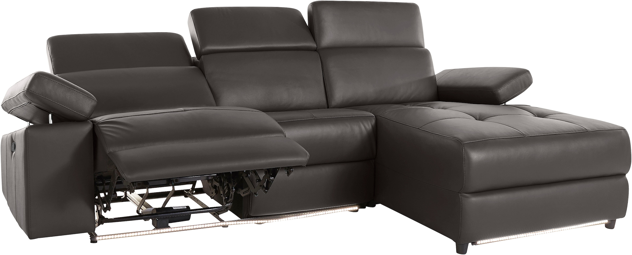 Places of Style Ecksofa »Kilado, L-Form,«, mit Relaxfunktion, verstellbarer Armlehne, Kopfteilverstellung