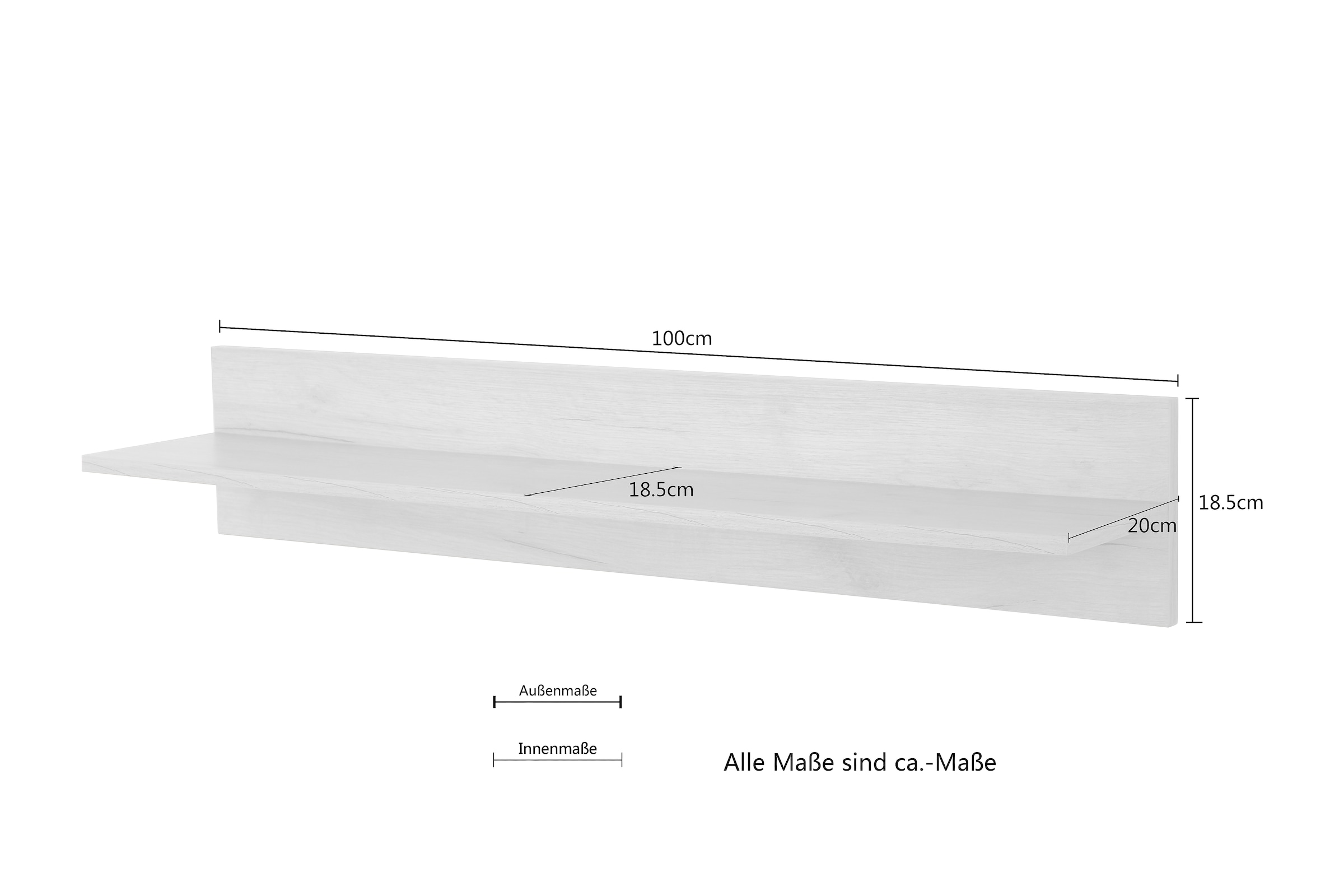 Places of Style Wandregal »Moid«, Wandboard, Breite 50 oder 100 cm