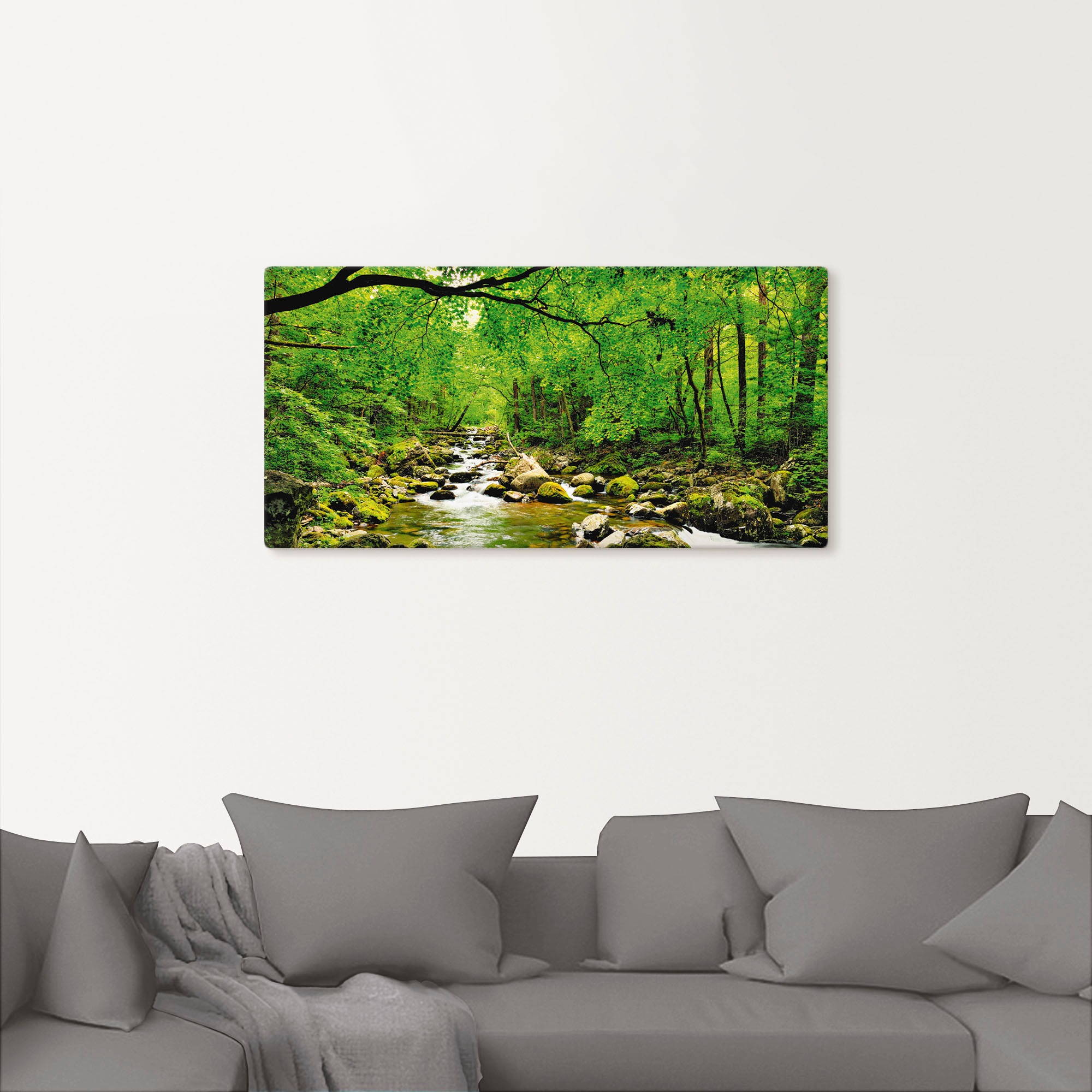 Artland Wandbild "Herbstwald Fluss Smolny" Wald 1 Stk. tlg. als Leinwandbil günstig online kaufen