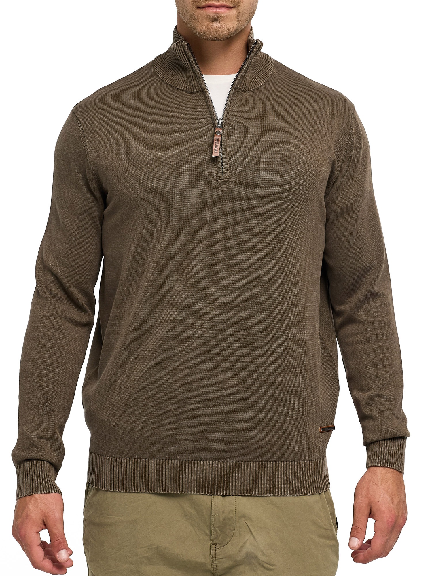 Indicode Troyer "INArkmill ½ zip" Baumwolle, regular fit