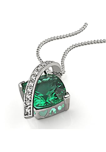 goldmaid Collier, Silber 925 Milleniumcut smaragdgrüner Zirkonia kaufen