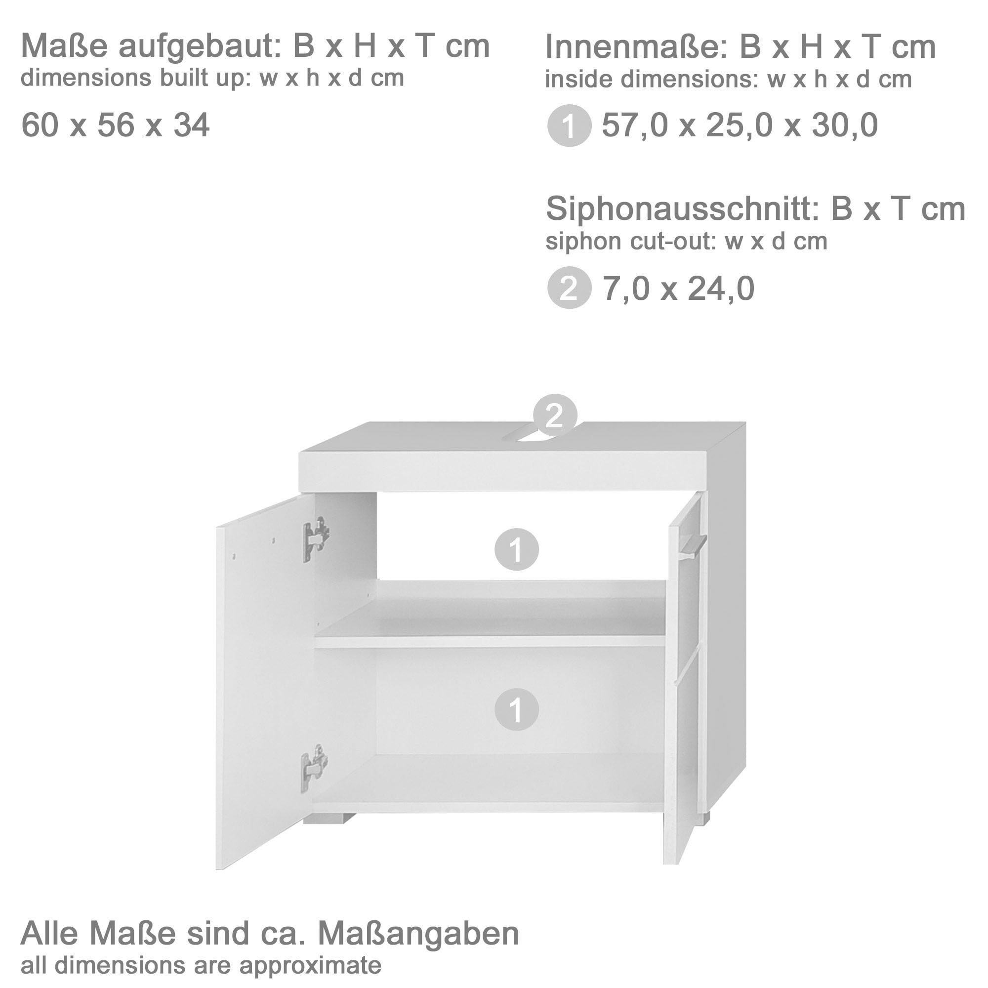 welltime Badmöbel-Set »Avena« Set, 5 Stk. tlg.