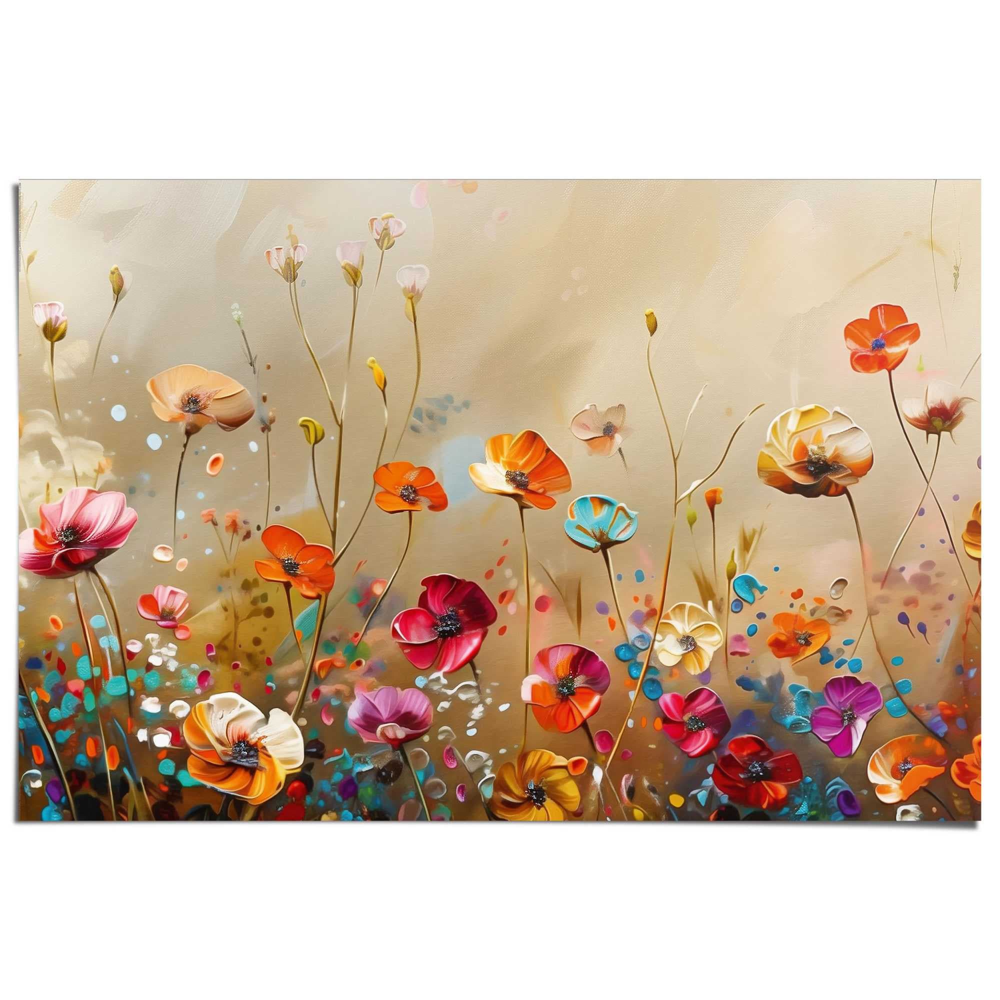 Reinders Poster "Sommerliches Blumenfeld" Hobbyraum - Mehrfarbig - 150 gr. Papier - 91,5x61 cm