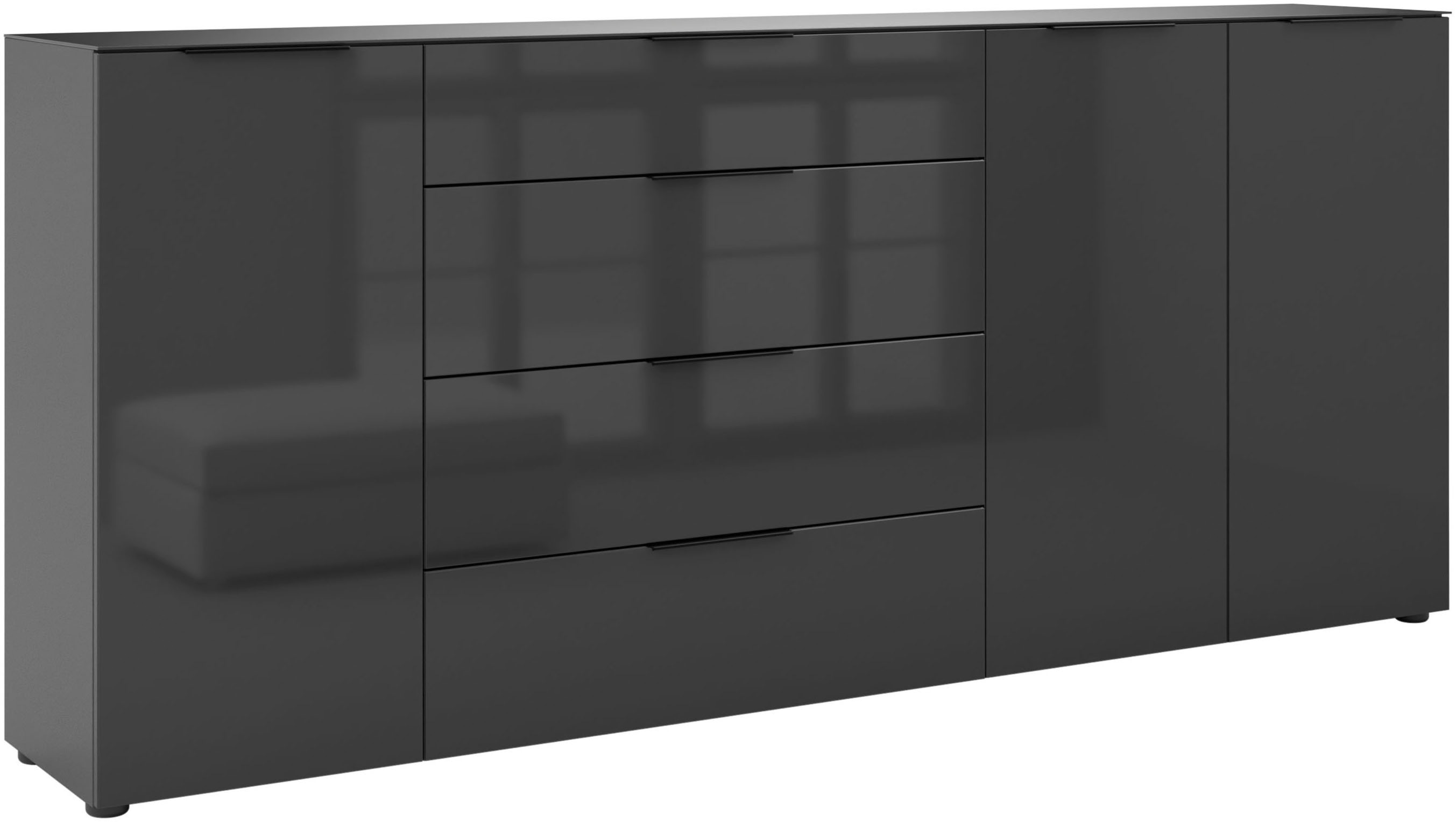 Thumbnail - Manjana Möbel Sideboard "Style" mit Glasfronten, mit Metallgriffen, melaminbeschichtet