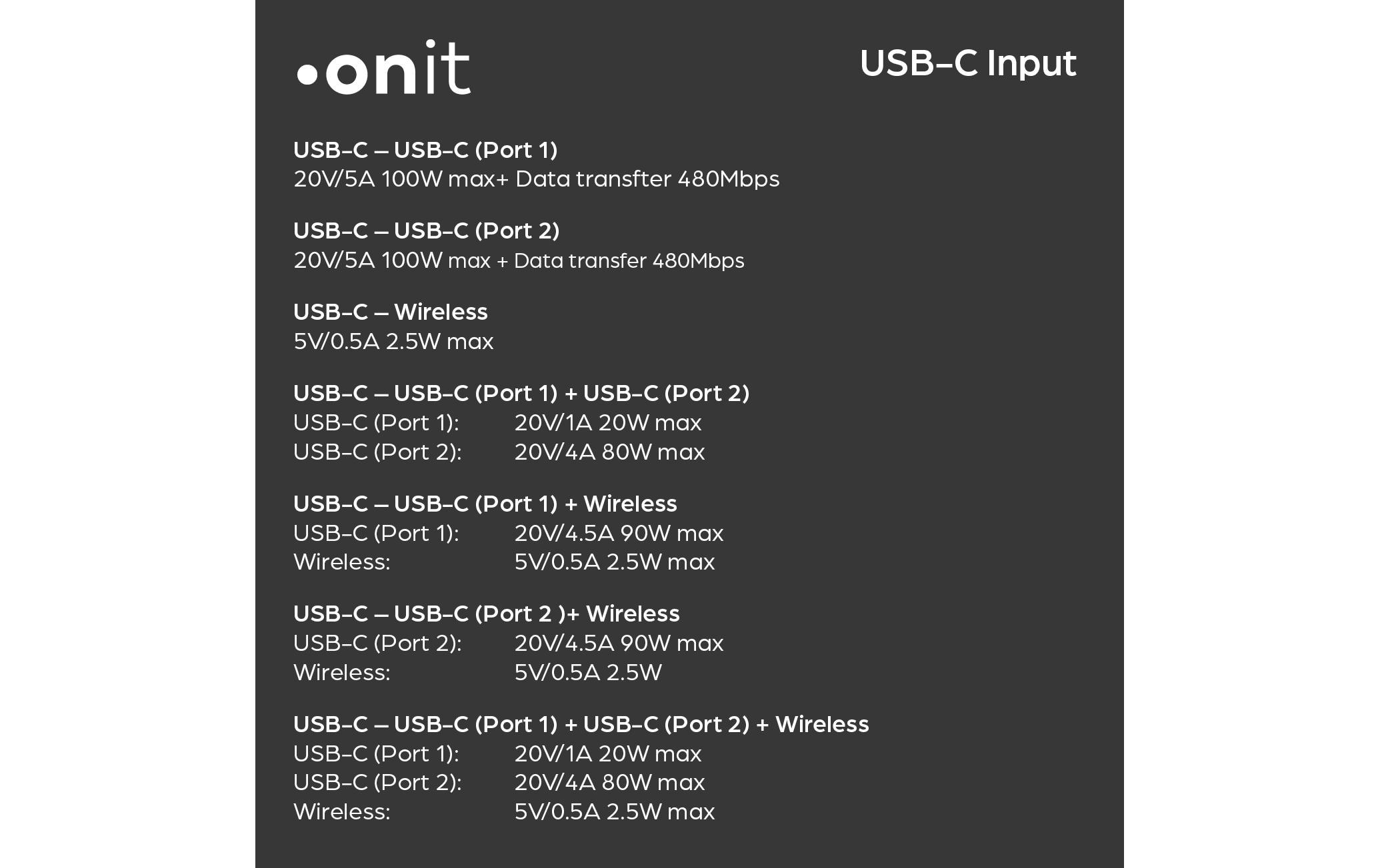 onit USB-Kabel »2.0-Kabel USB A/USB C - 2x USB-C/Ladepad« 120 cm