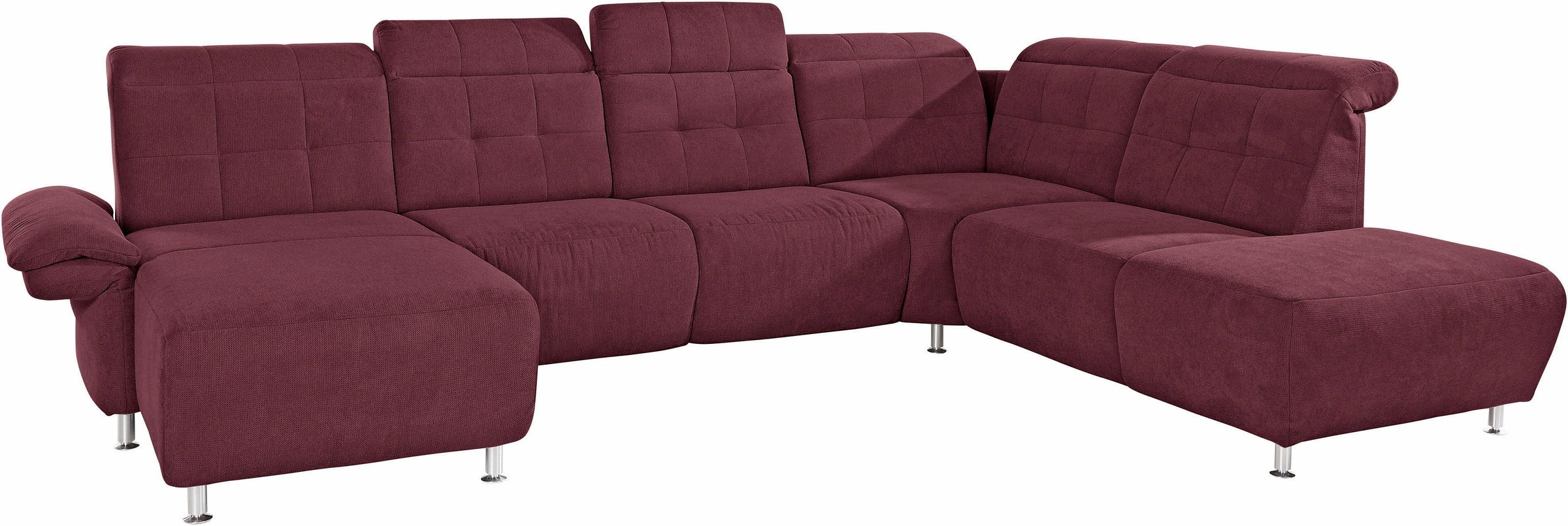 Places of Style Wohnlandschaft »Manhattan U-Form«, 2 Sitze mit elektrischer Relaxfunktion, verstellbare Armlehnen