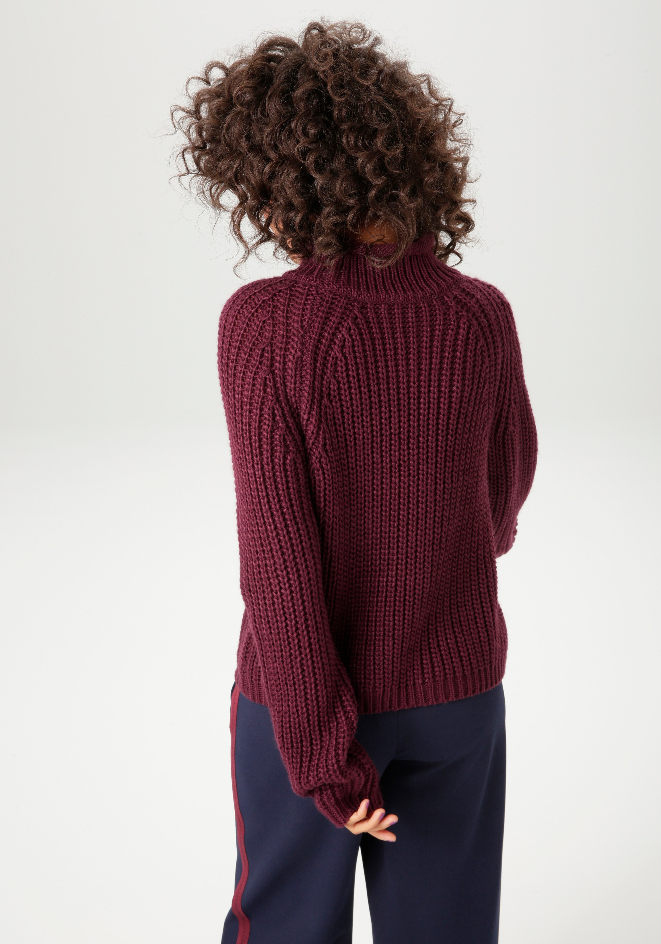 Aniston CASUAL Strickpullover, mit Rollkante am Stehkragen günstig online kaufen