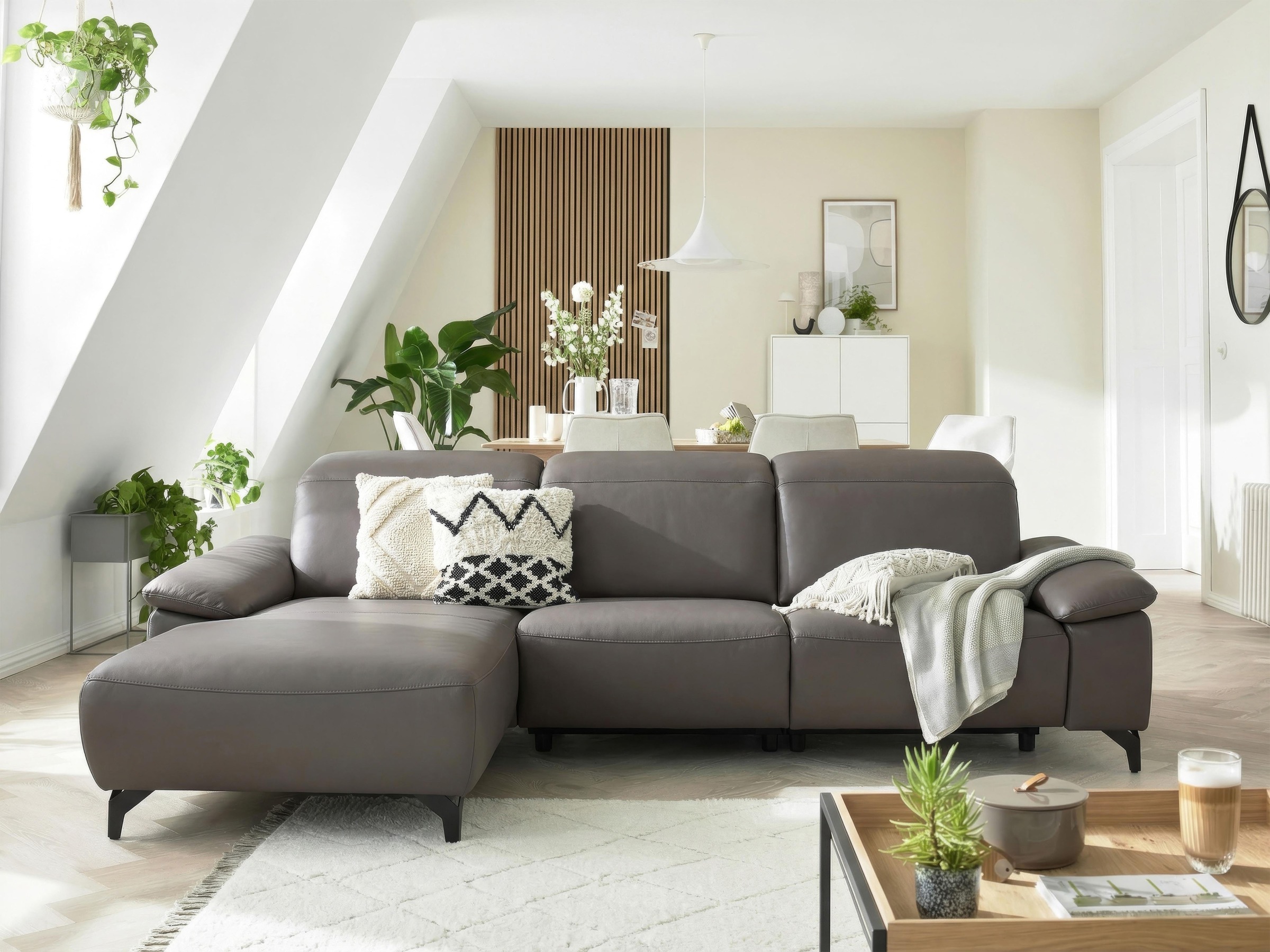 Musterring Ecksofa "MR370 mit/ohne Relaxfunktion, verschiedene Unterfederungen zur Auswahl" Farbe, Material, Sitzkomfort und Funktion wählbar, Maße 280 x 180 cm