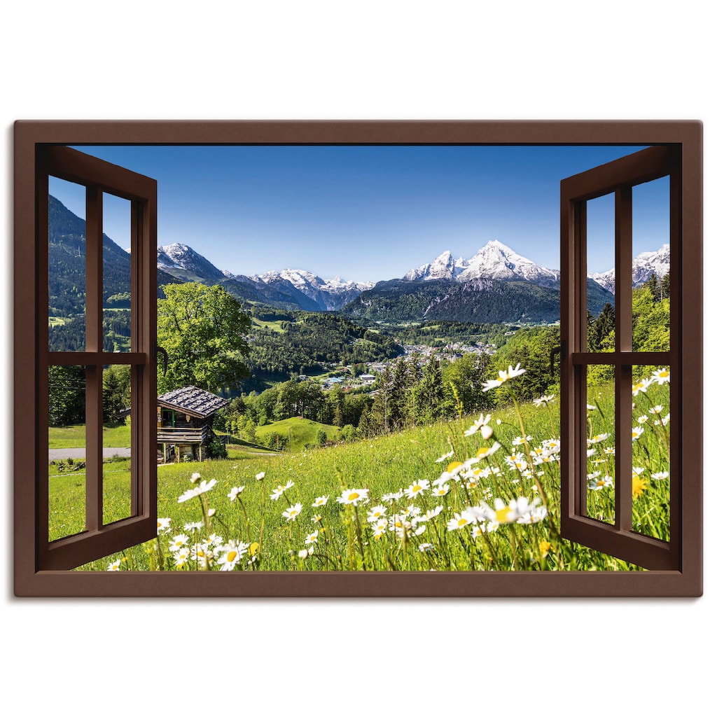 Artland Wandbild »Fensterblick Bayerischen Alpen«, Berge, (1 St.)