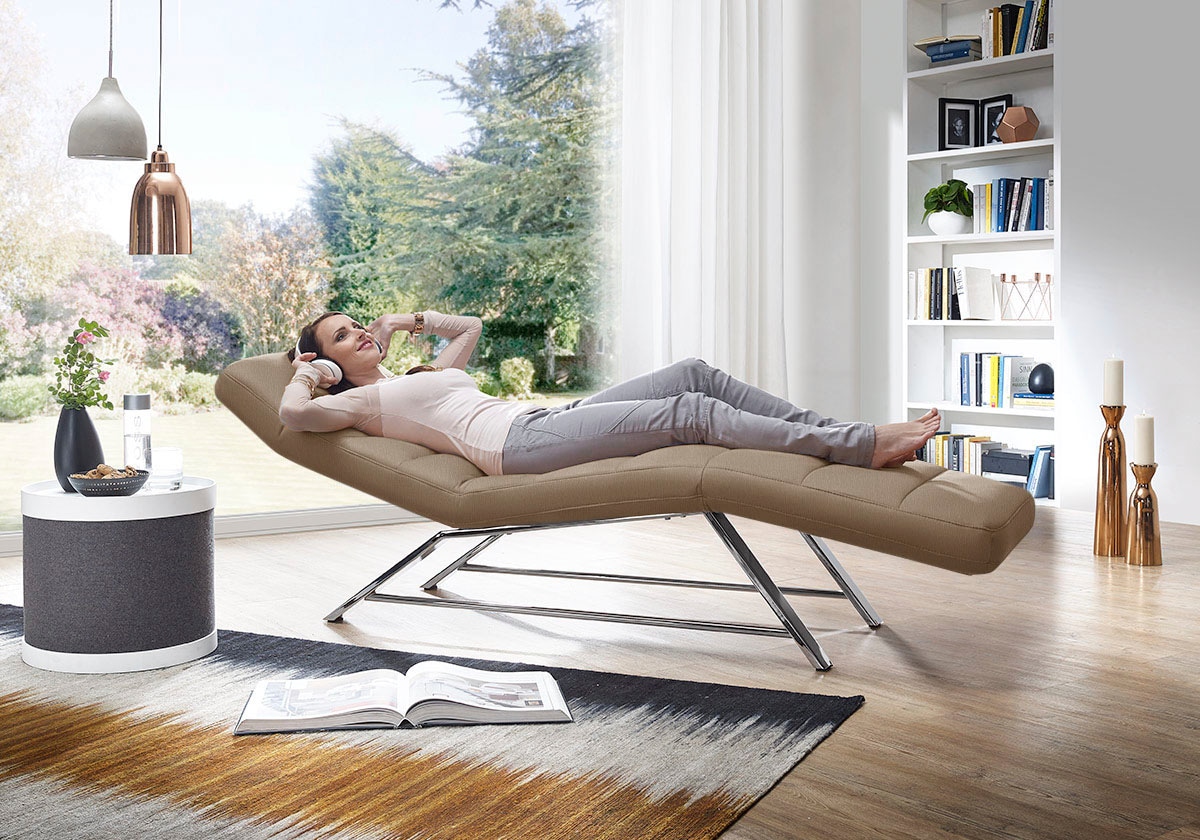 W.SCHILLIG Relaxliege "daily dreams bequem und elegant, B/T 75/170cm" Funktionsliege wahlweise mit Motor, Gestell Chrom, Breite 75 cm