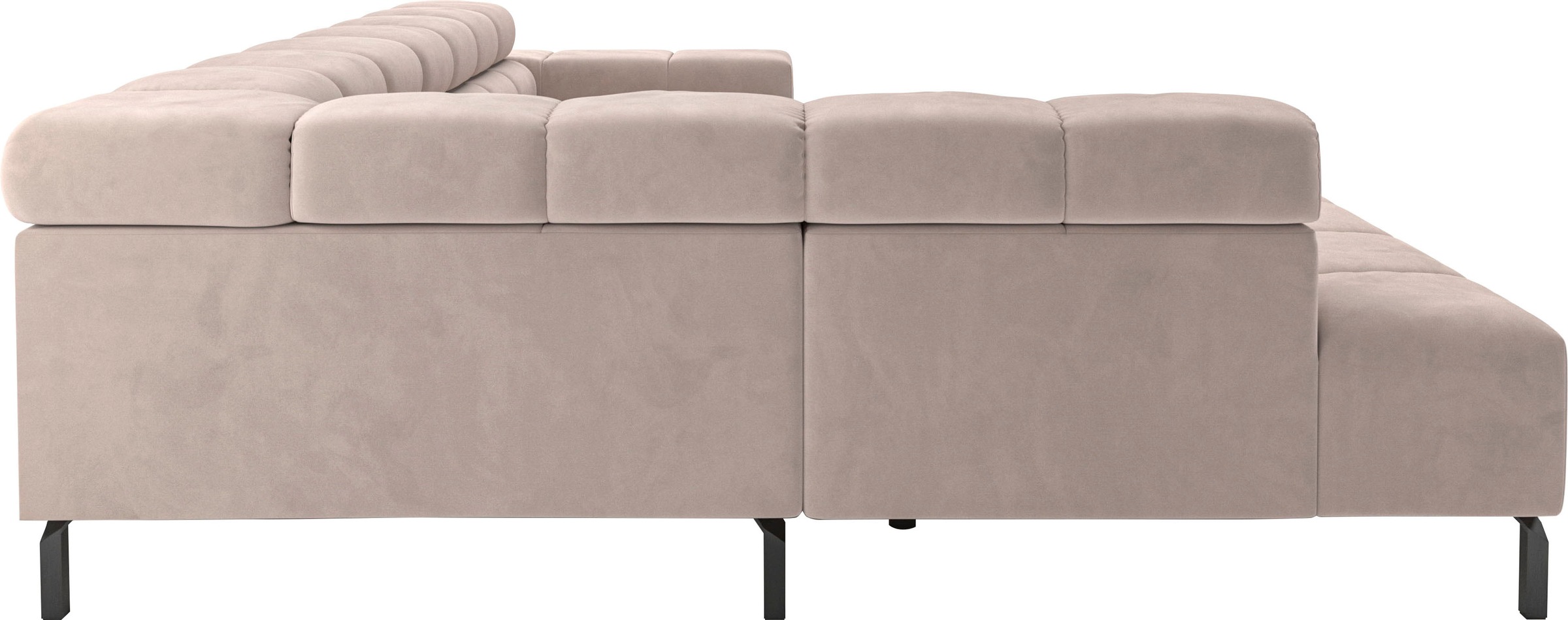 INOSIGN Ecksofa »Ancona New, wahlweise motorische Sitztiefenverstellung, auch in Cord«, feine Steppung, mit Kopfteilverstellung, 3 Zierkissen, L-Form